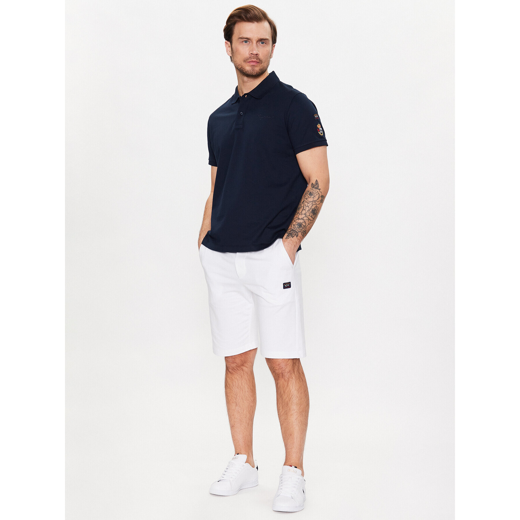 Paul&Shark Спортни шорти 23411958 Бял Regular Fit - Pepit.bg