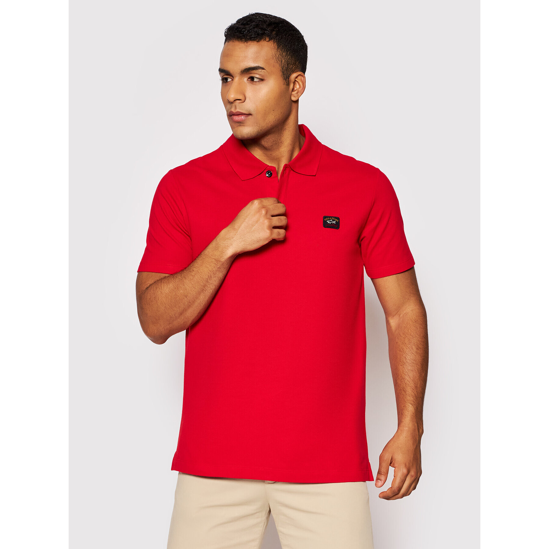 Paul&Shark Тениска с яка и копчета C0P1000 Червен Regular Fit - Pepit.bg