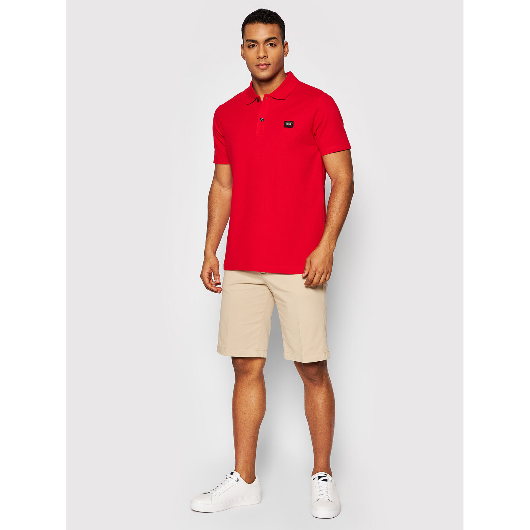 Paul&Shark Тениска с яка и копчета C0P1000 Червен Regular Fit - Pepit.bg