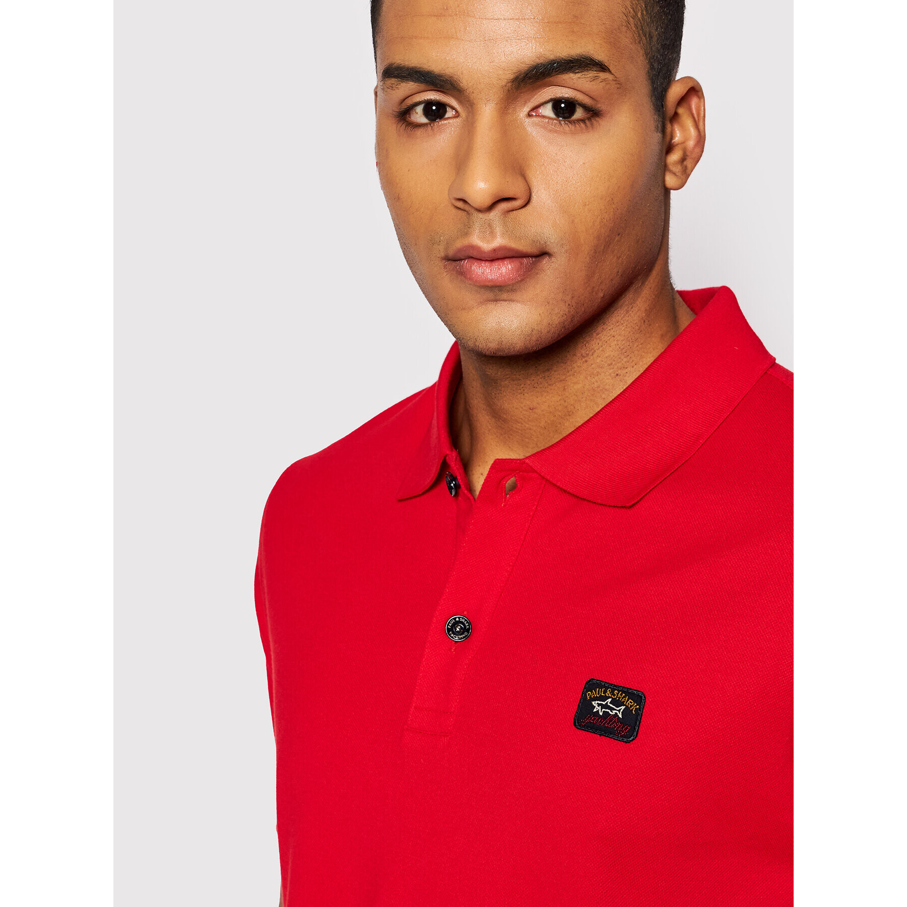 Paul&Shark Тениска с яка и копчета C0P1000 Червен Regular Fit - Pepit.bg