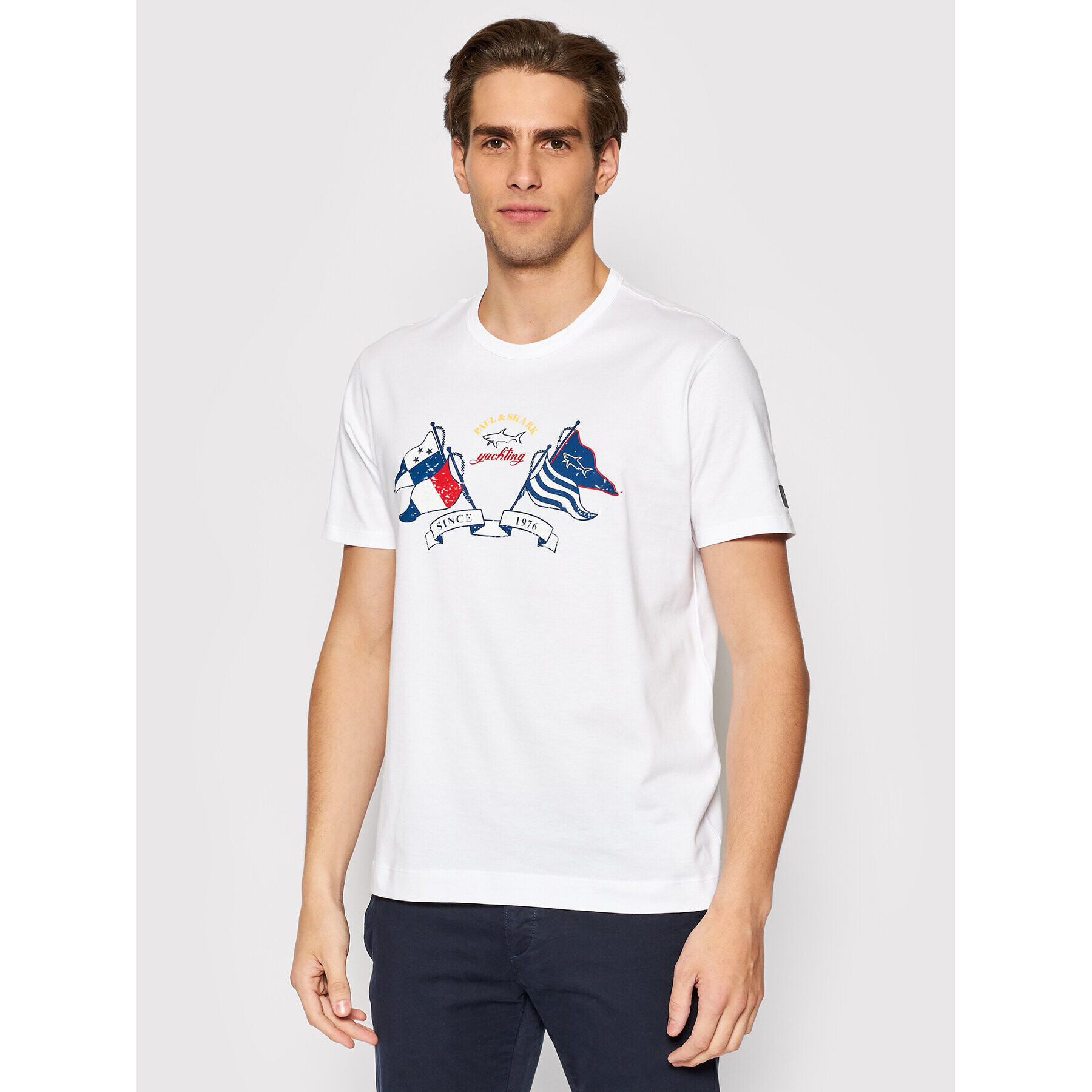 Paul&Shark Тишърт 22411122 Бял Regular Fit - Pepit.bg