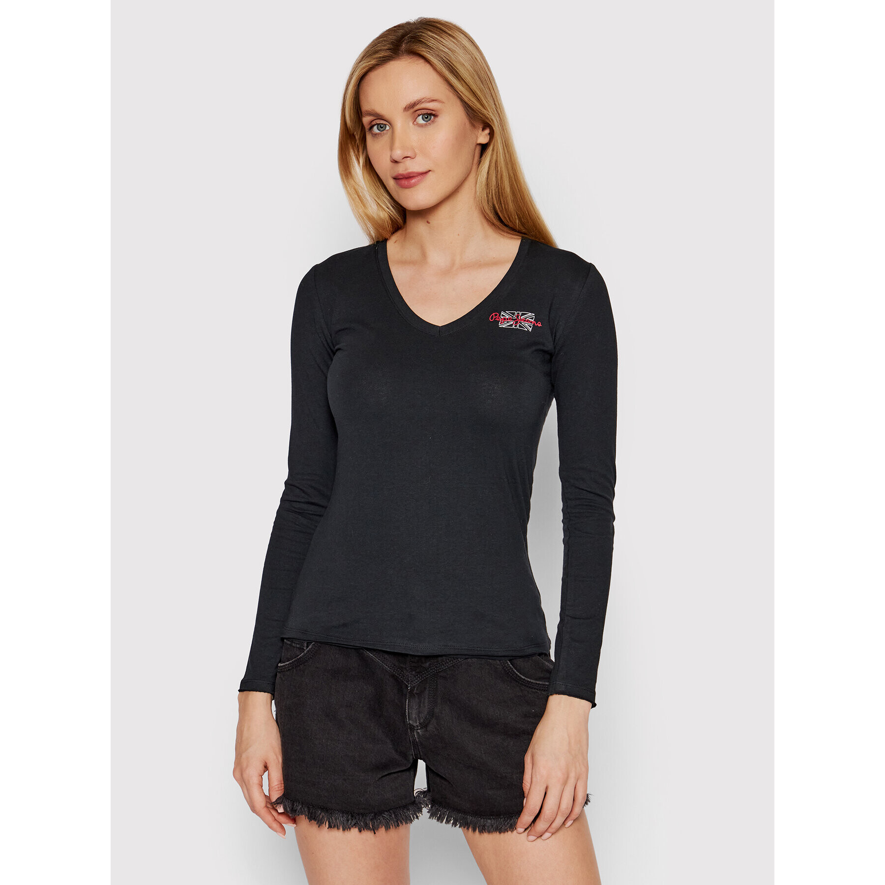 Pepe Jeans Блуза Bleu PL504990 Черен Slim Fit - Pepit.bg