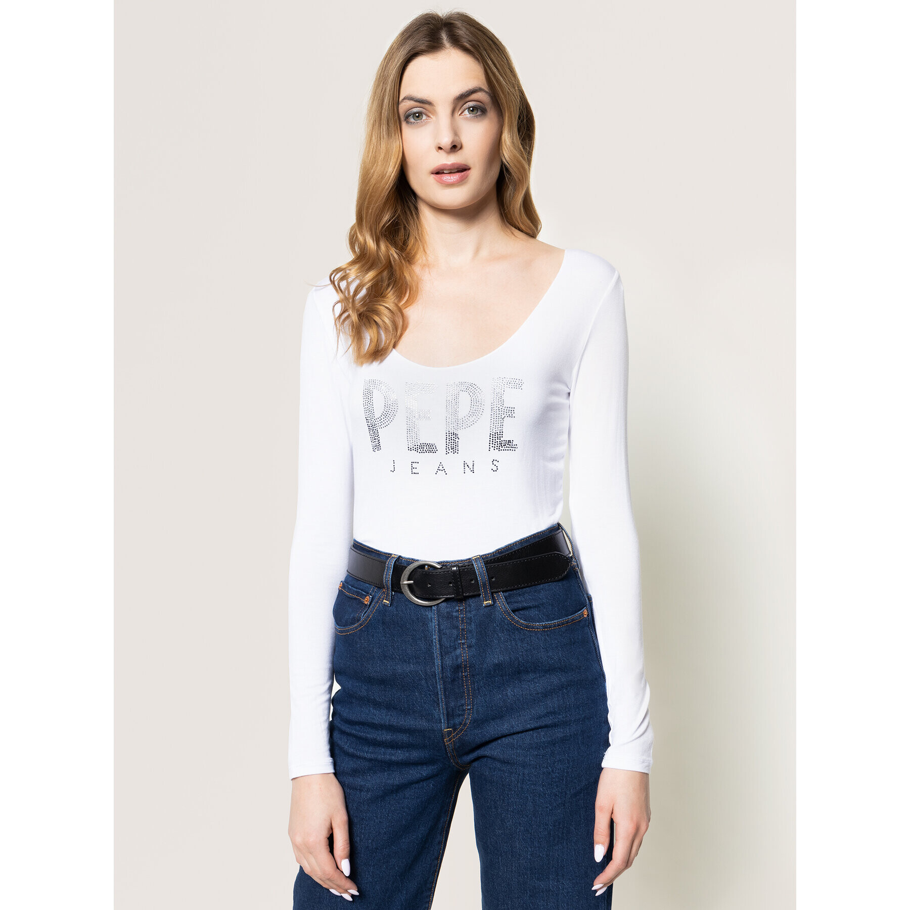 Pepe Jeans Блуза Calissa PL504337 Бял Regular Fit - Pepit.bg