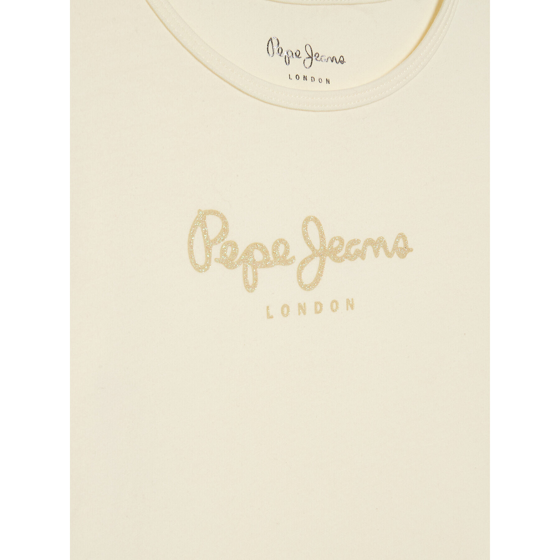 Pepe Jeans Блуза Hana Glitter PG501364 Екрю Regular Fit - Pepit.bg