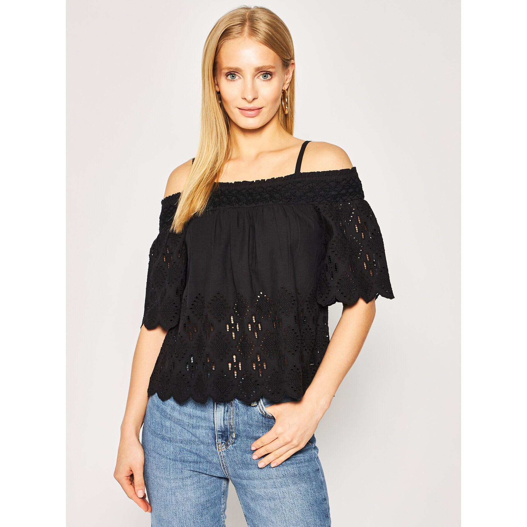 Pepe Jeans Блуза Luna PL303696 Черен Regular Fit - Pepit.bg