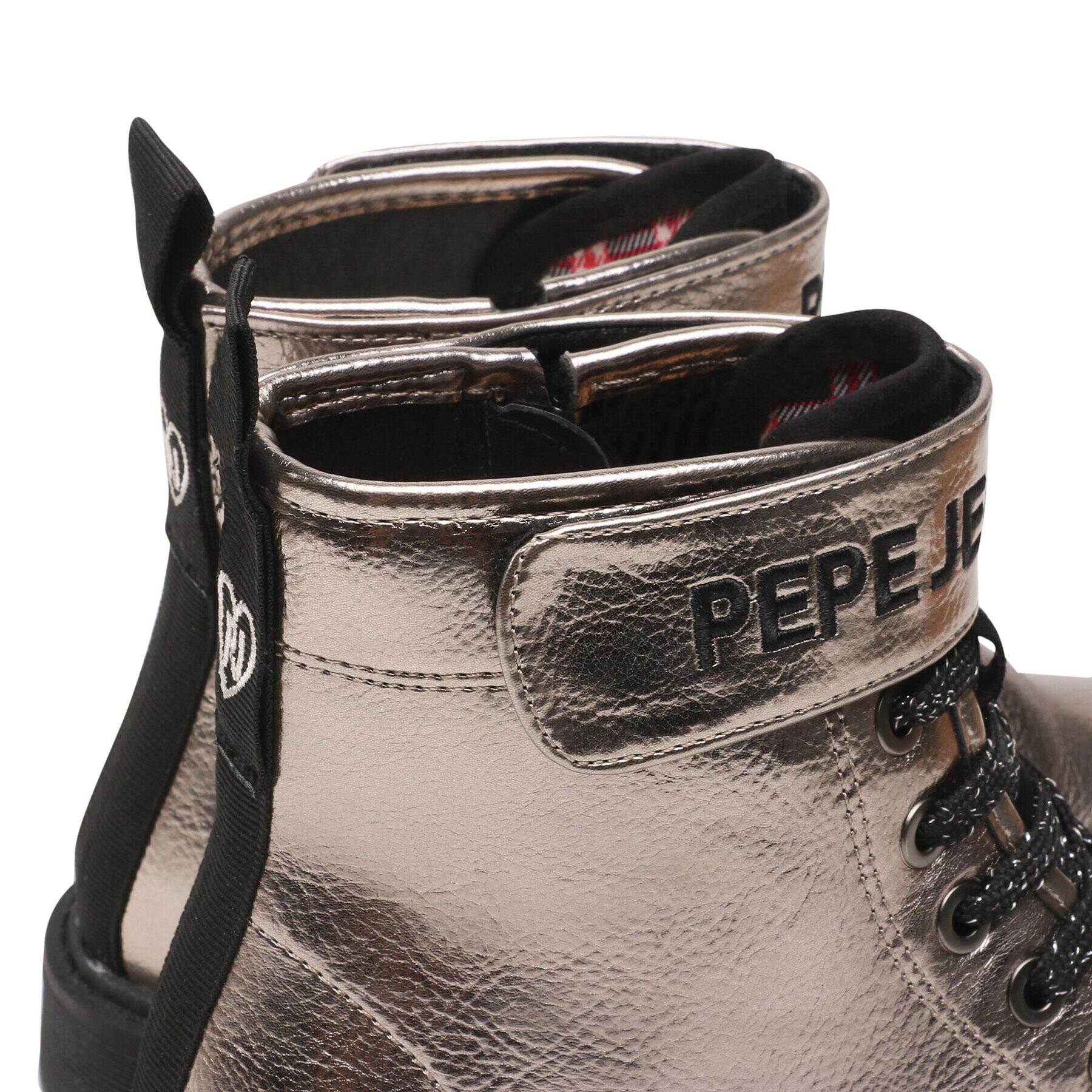Pepe Jeans Ботуши Hatton Strap Metal PGS50168 Сребрист - Pepit.bg