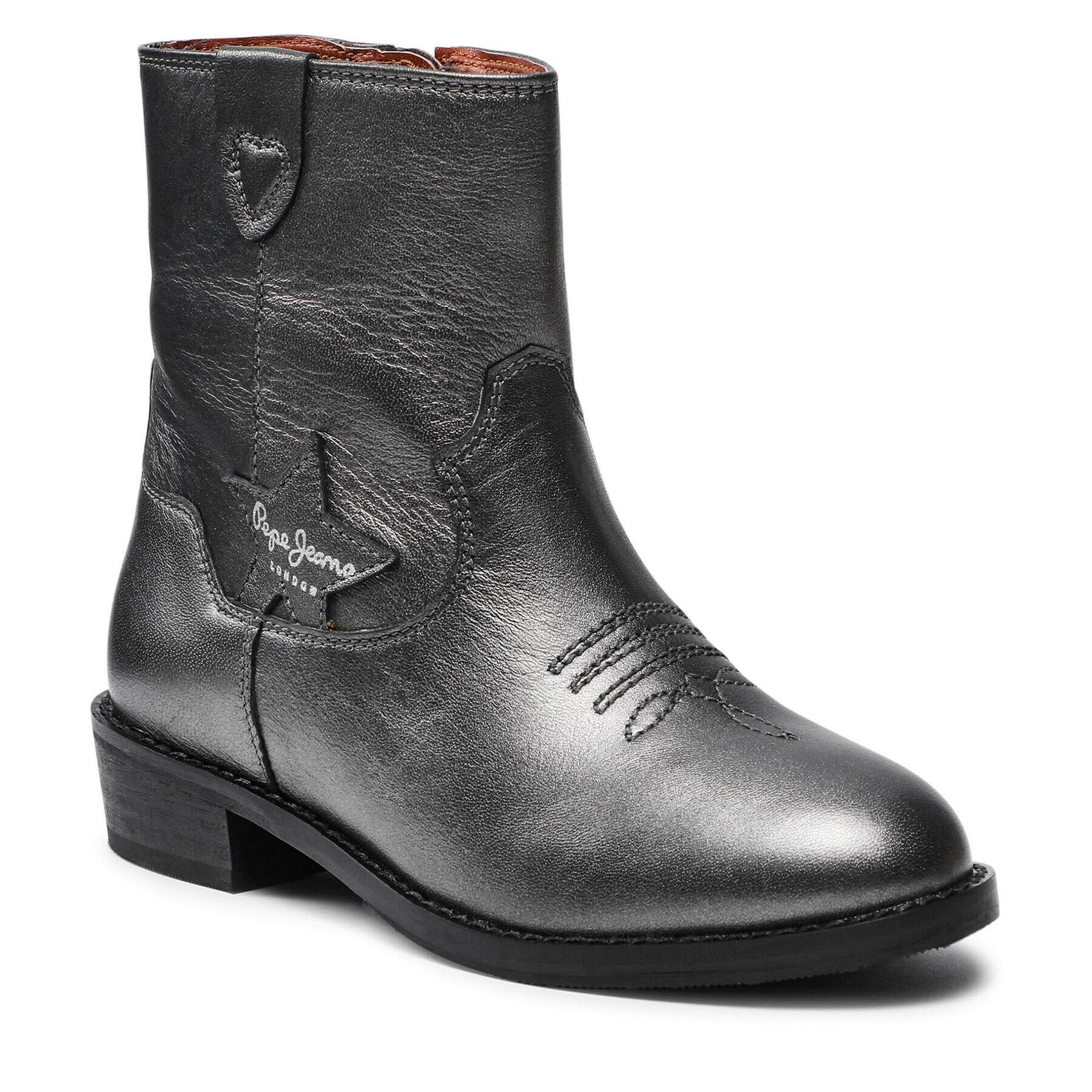 Pepe Jeans Ботуши Western Metal PGS50175 Сив - Pepit.bg