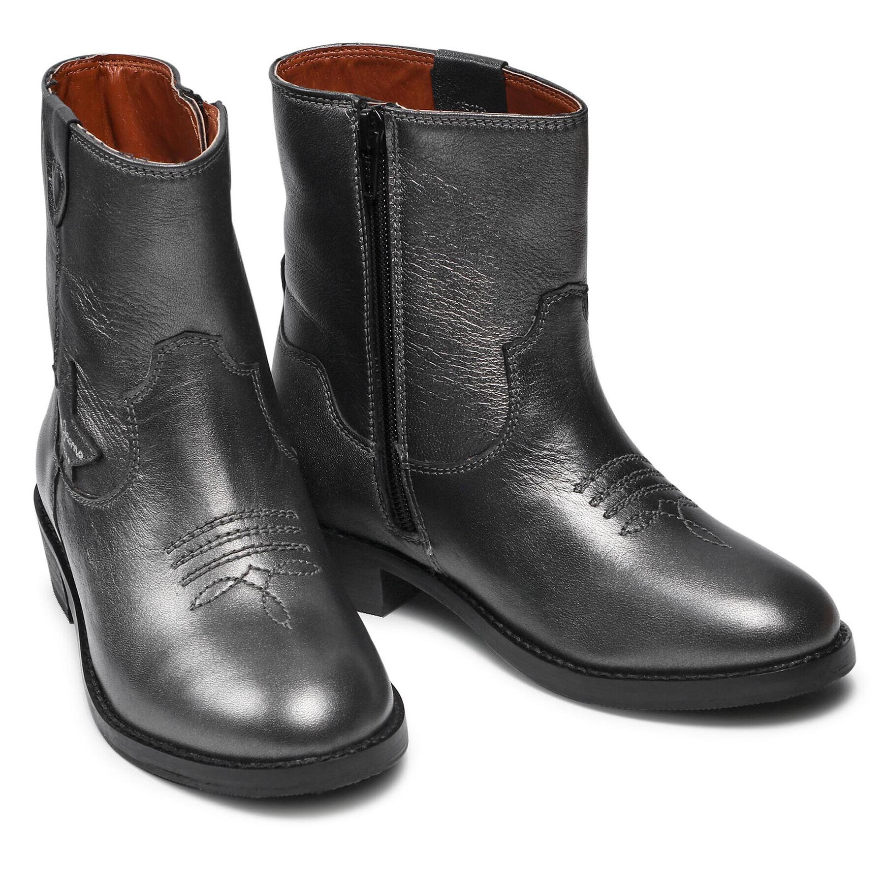 Pepe Jeans Ботуши Western Metal PGS50175 Сив - Pepit.bg