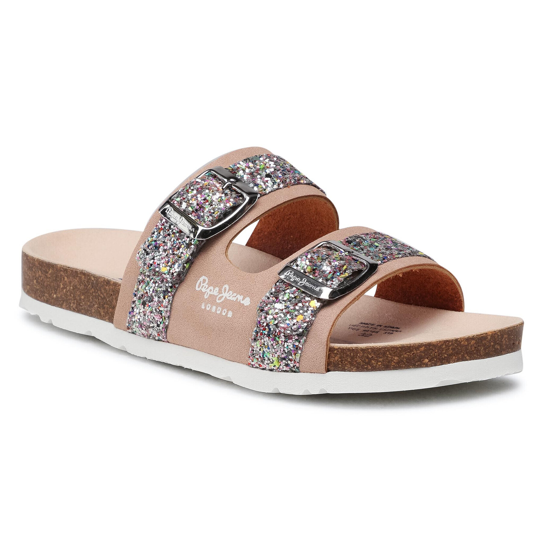 Pepe Jeans Чехли Bio Pala Glitter PGS90168 Бежов - Pepit.bg