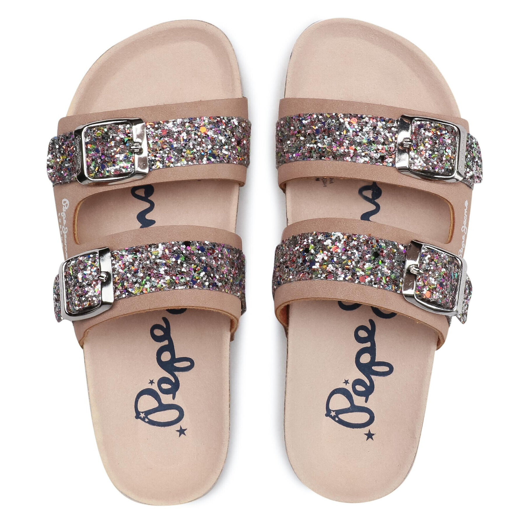 Pepe Jeans Чехли Bio Pala Glitter PGS90168 Бежов - Pepit.bg