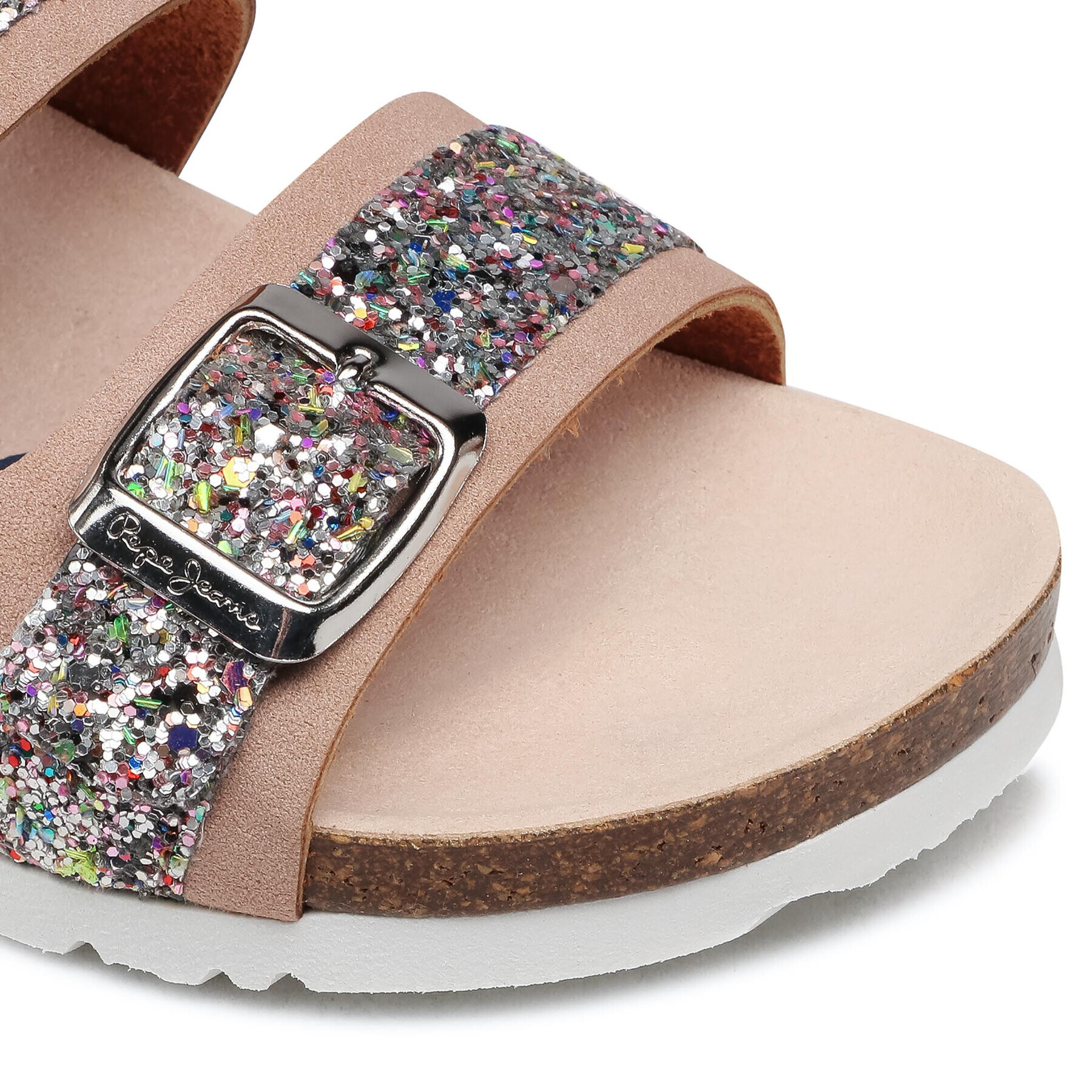 Pepe Jeans Чехли Bio Pala Glitter PGS90168 Бежов - Pepit.bg
