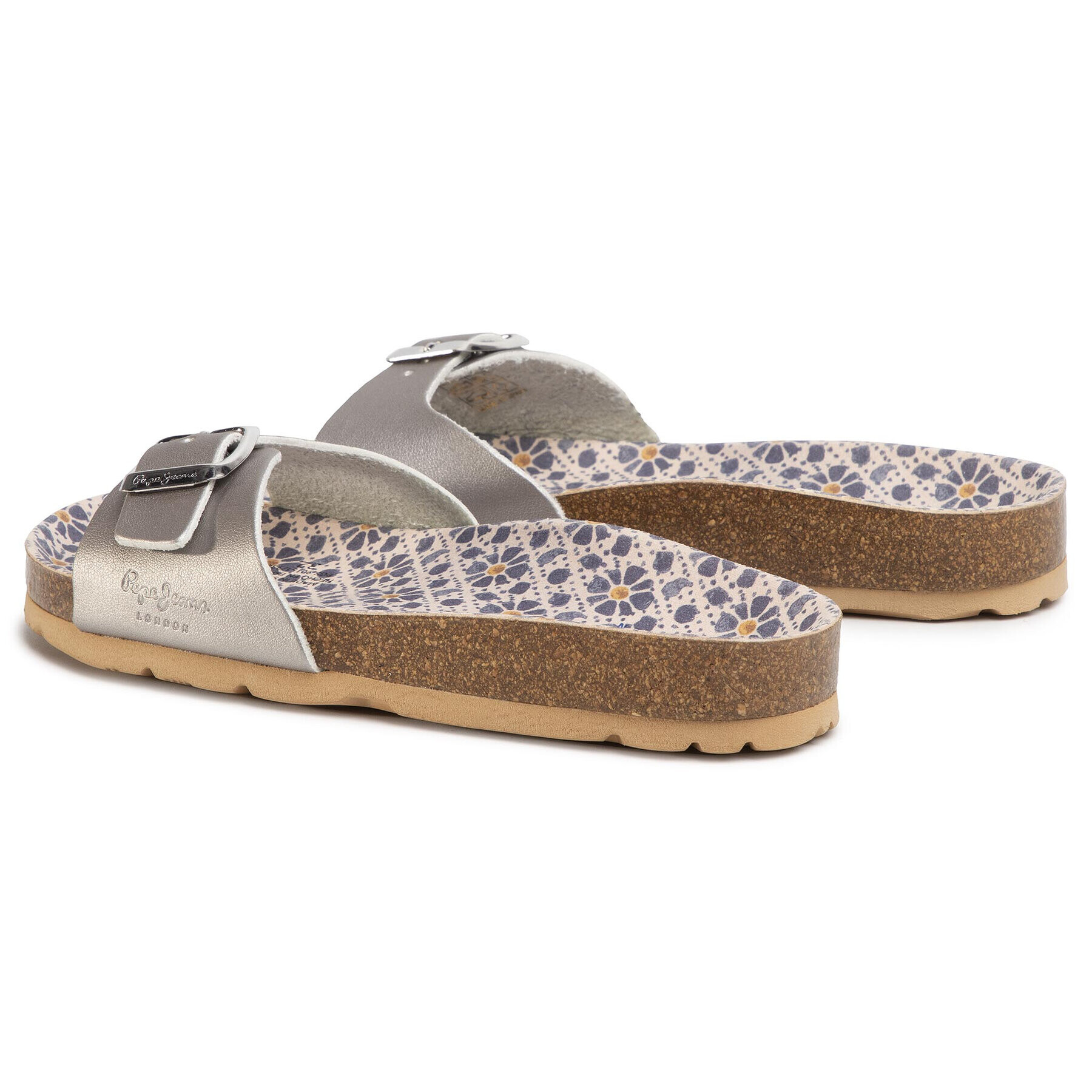 Pepe Jeans Чехли Bio Print PGS90151 Сребрист - Pepit.bg