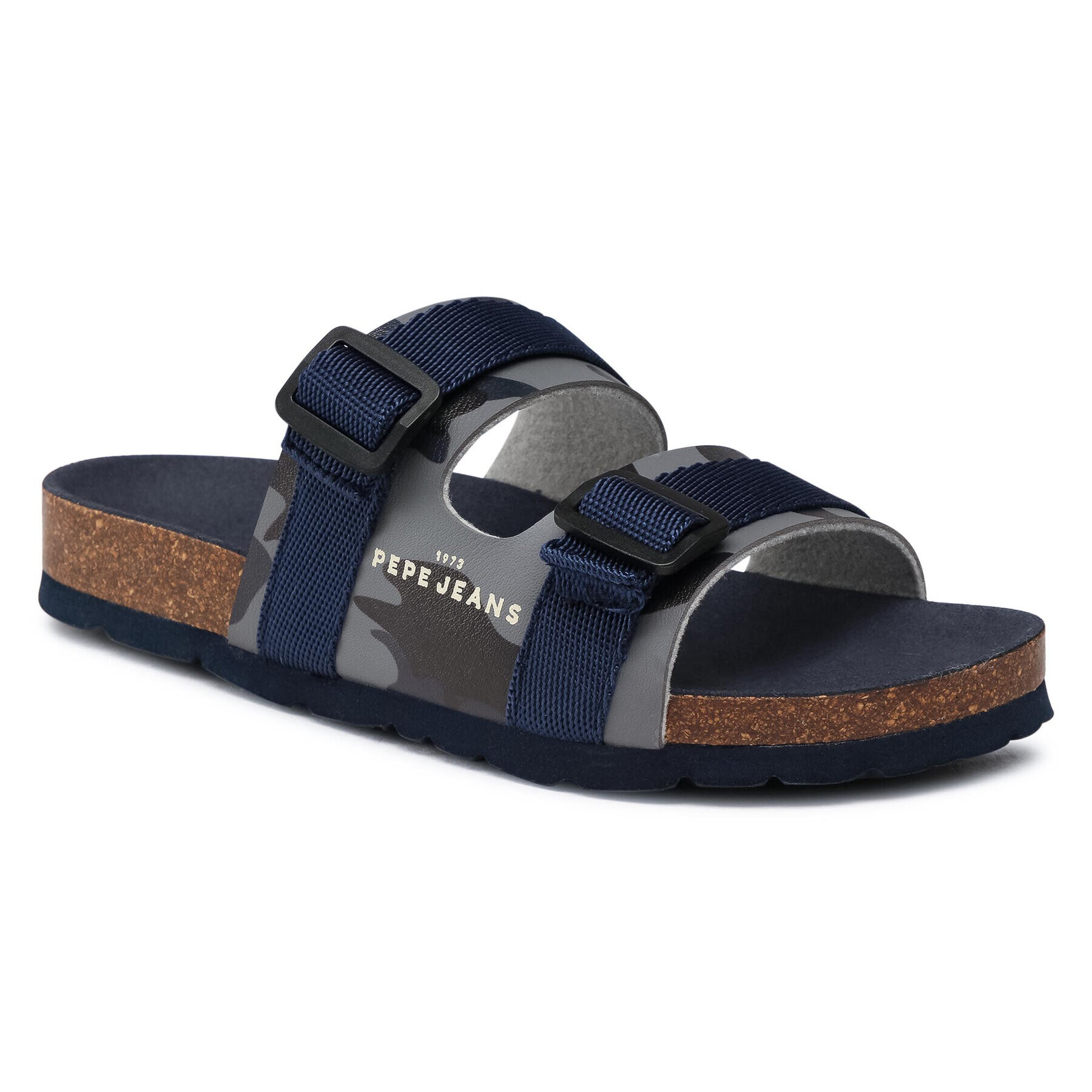 Pepe Jeans Чехли Bio Straps Camo PBS90046 Тъмносин - Pepit.bg