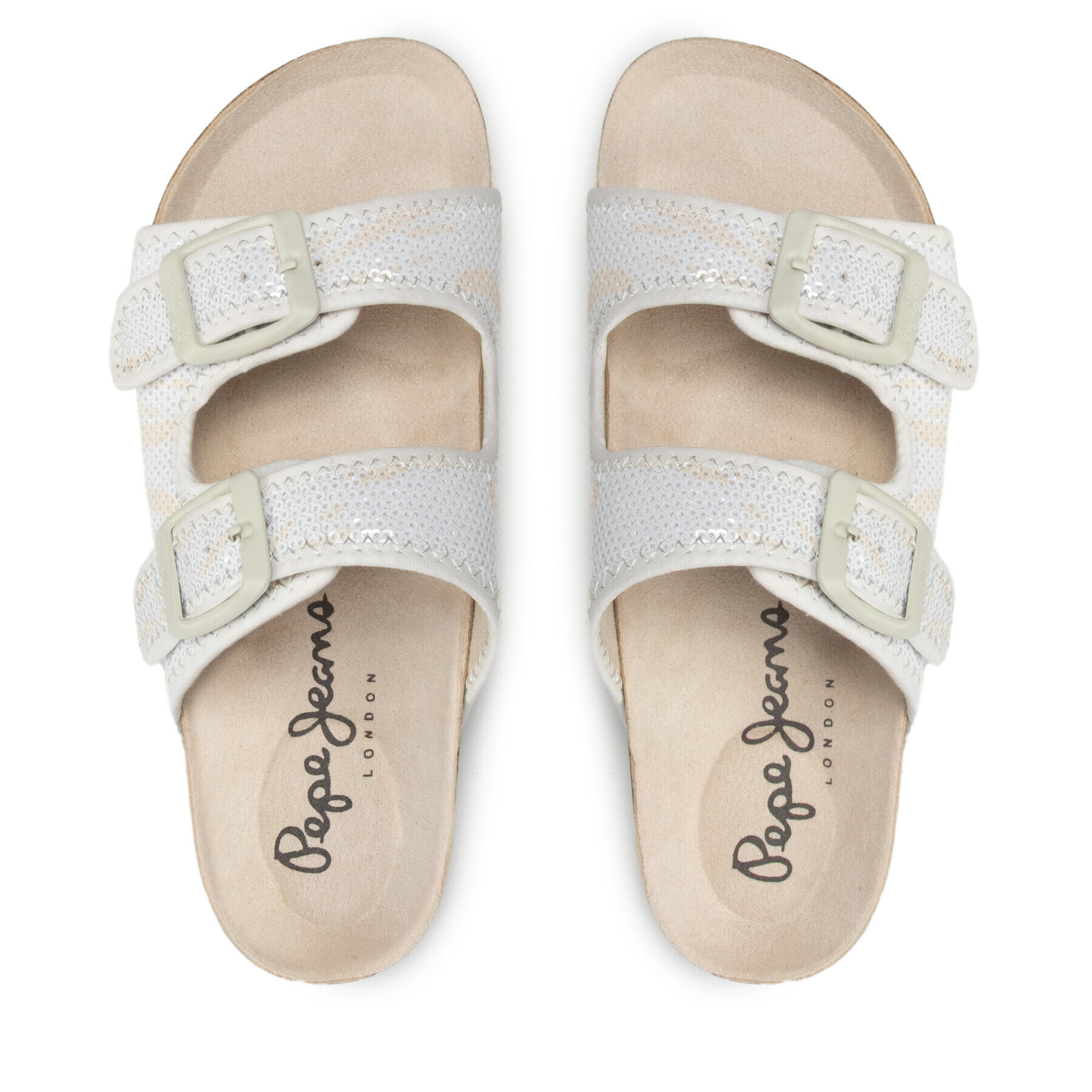 Pepe Jeans Чехли Oban Zebra PLS90562 Бял - Pepit.bg