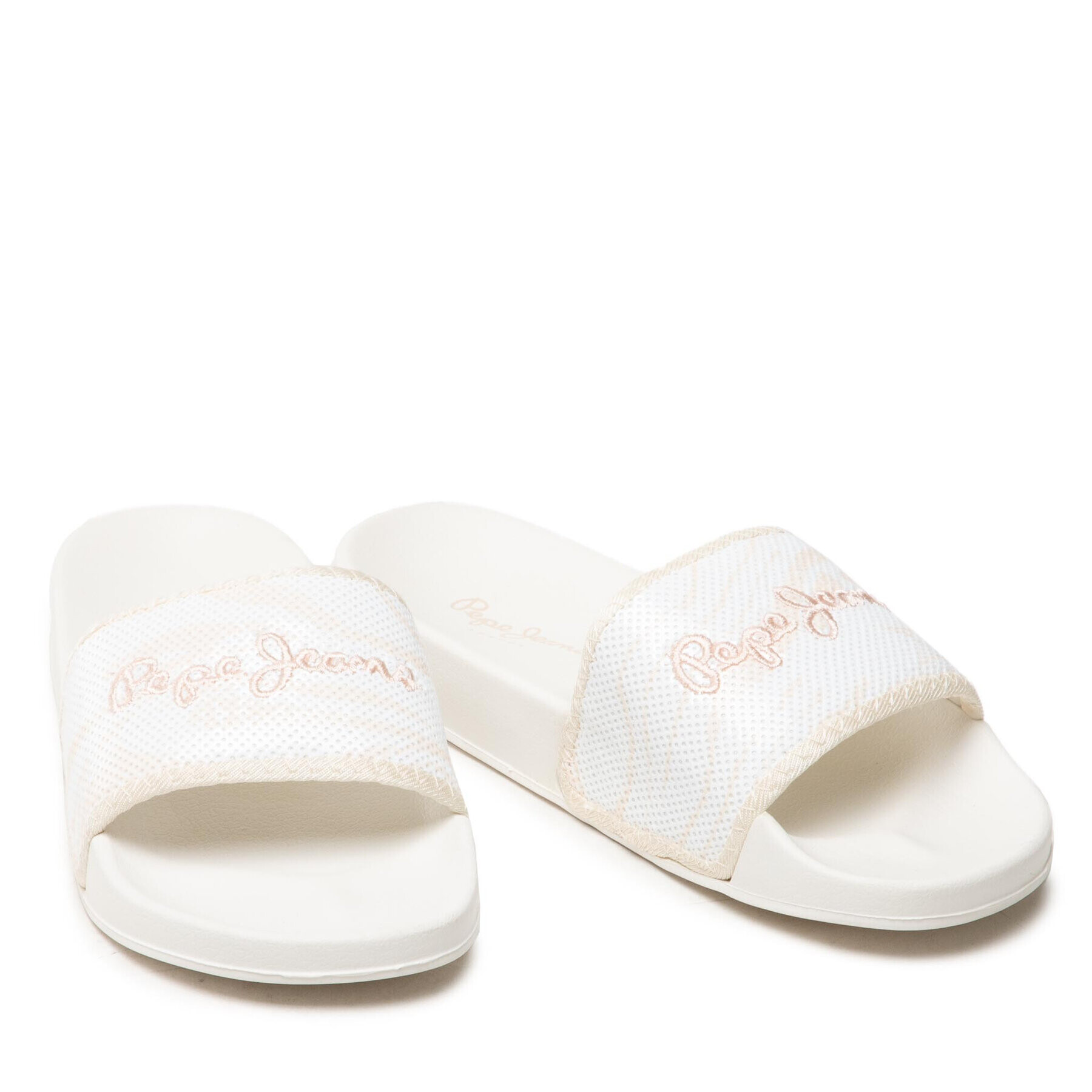 Pepe Jeans Чехли Slider Zebra PLS70106 Бял - Pepit.bg