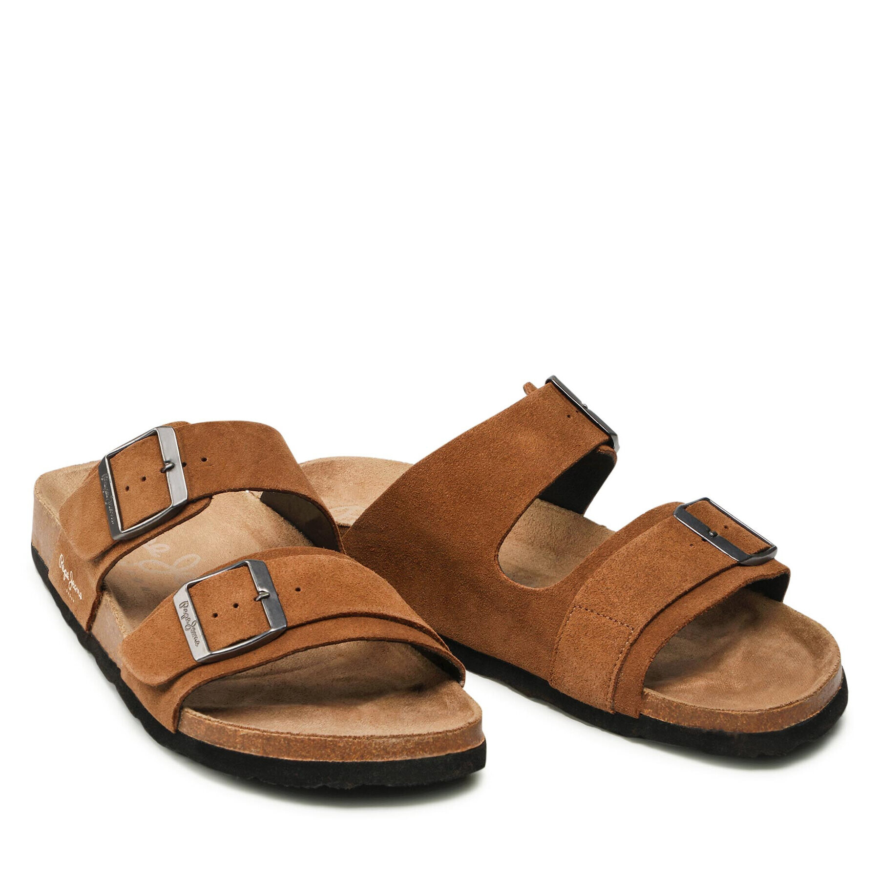 Pepe Jeans Чехли Bio Man Suede PMS90098 Кафяв - Pepit.bg