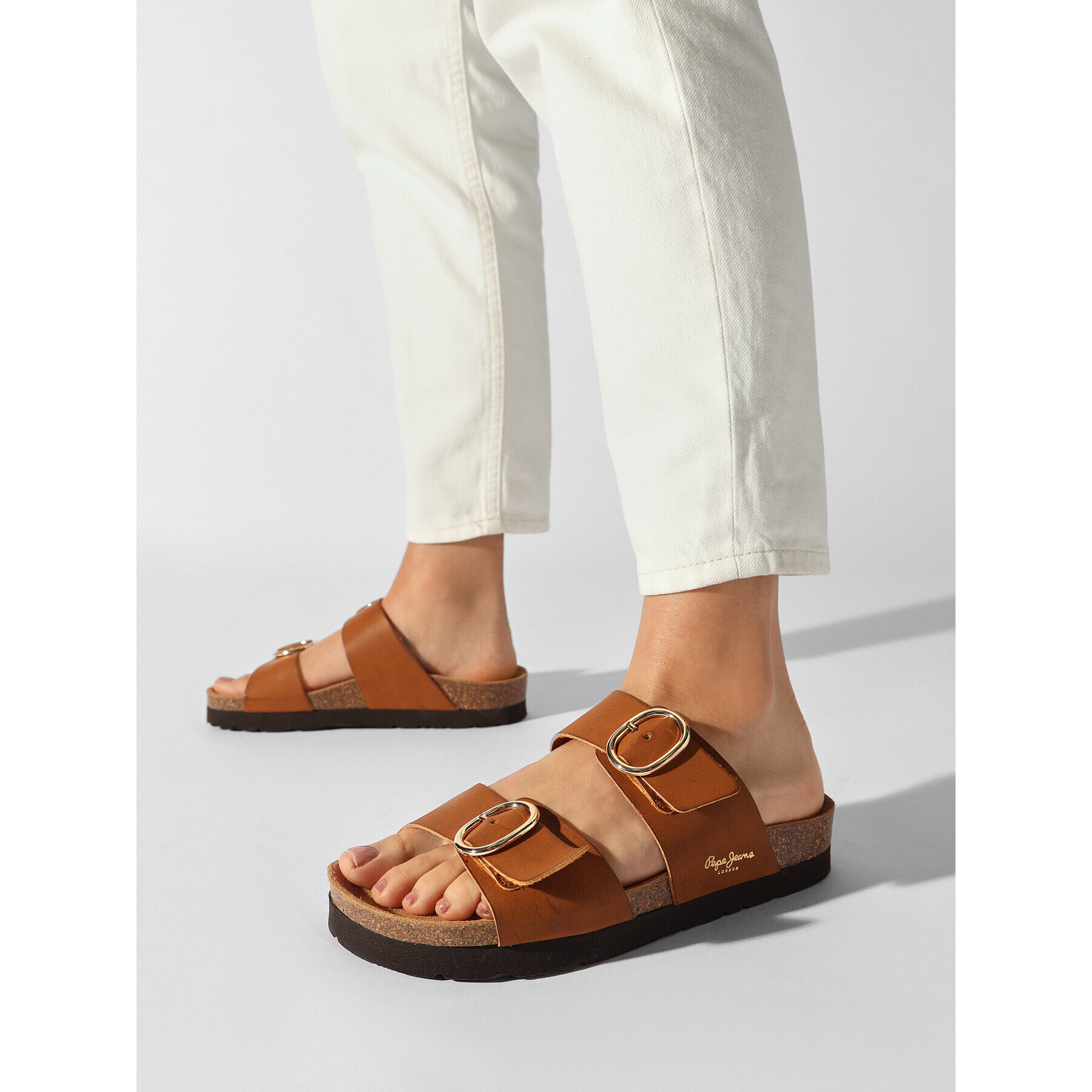 Pepe Jeans Чехли Oban California Suede PLS90607 Кафяв - Pepit.bg