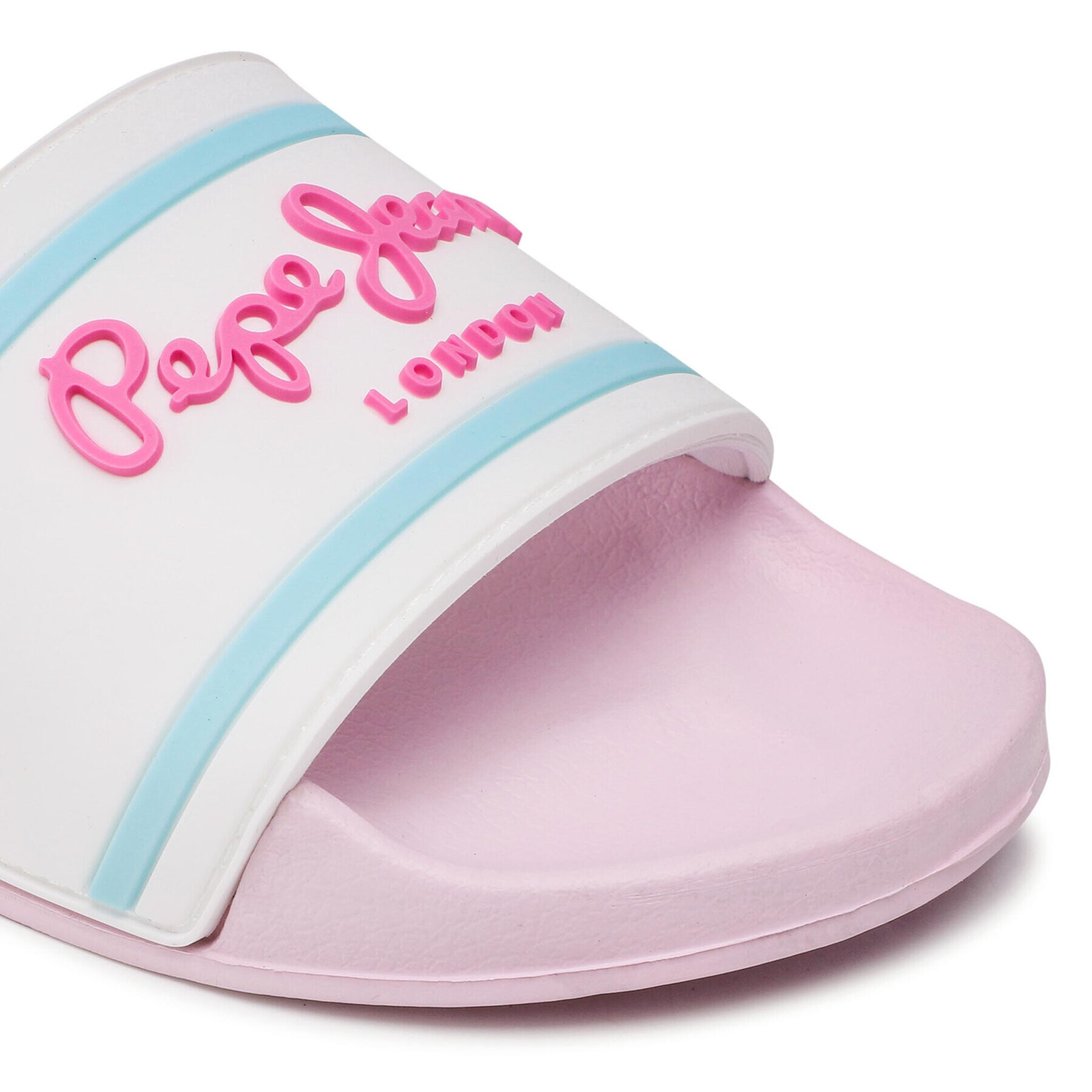 Pepe Jeans Чехли Slider Logo Girl PGS70045 Бял - Pepit.bg