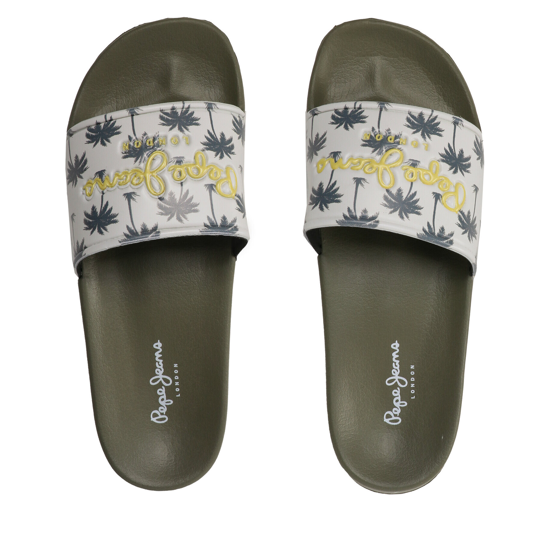 Pepe Jeans Чехли Slider Print PMS70124 Каки - Pepit.bg