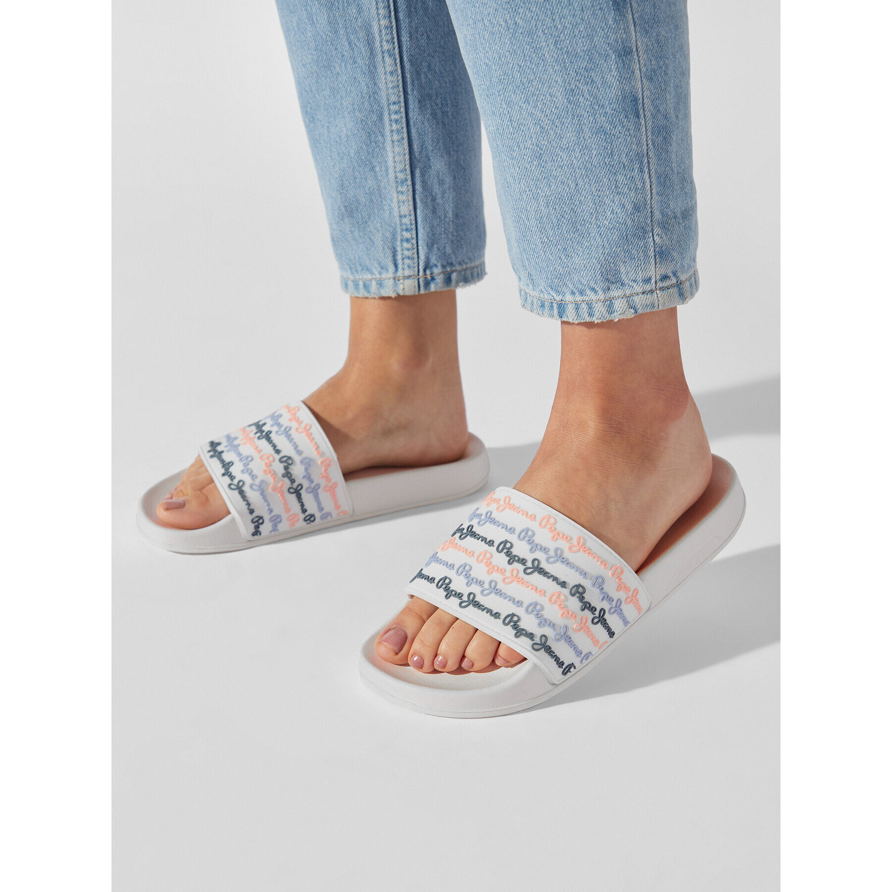 Pepe Jeans Чехли Slider Set W PLS70127 Бял - Pepit.bg