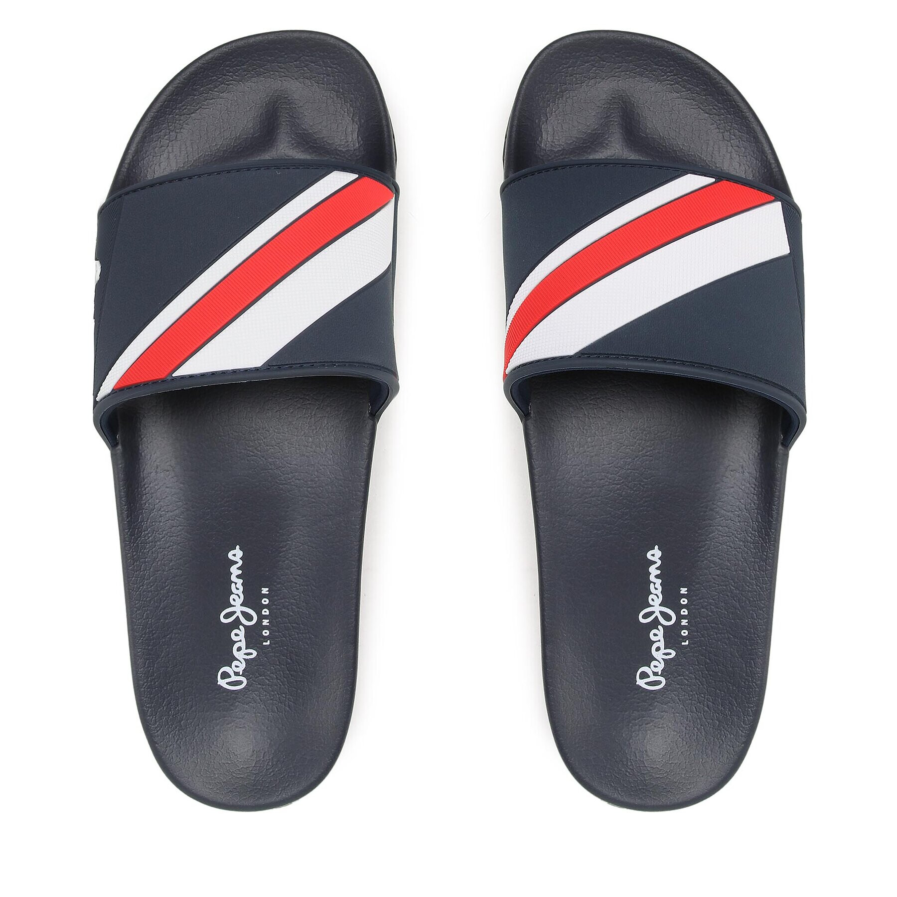 Pepe Jeans Чехли Slider Texture PMS70125 Тъмносин - Pepit.bg