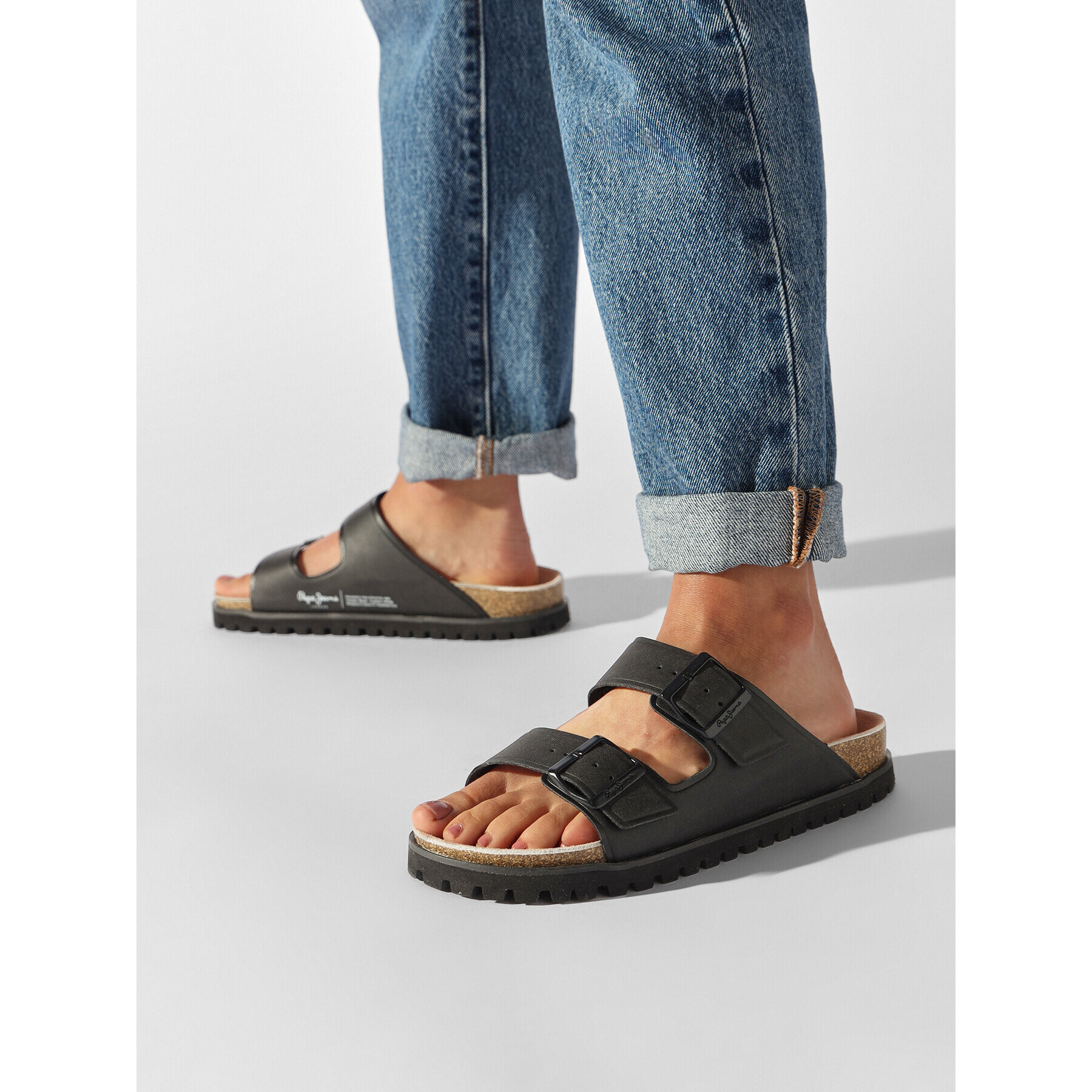Pepe Jeans Чехли Urban Sandal Basic Cork W PLS90600 Черен - Pepit.bg