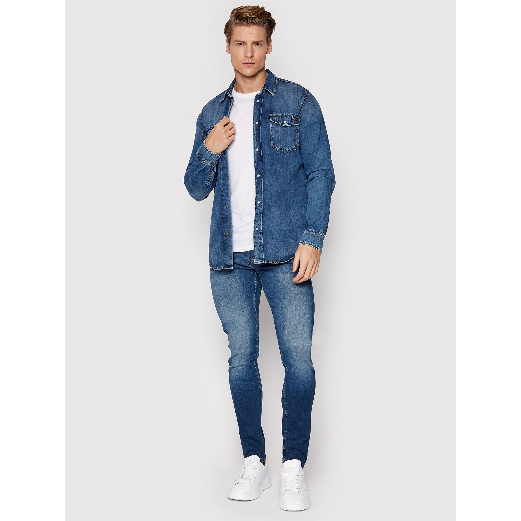 Pepe Jeans Дънки Finsbury PM206321 Син Skinny Fit - Pepit.bg