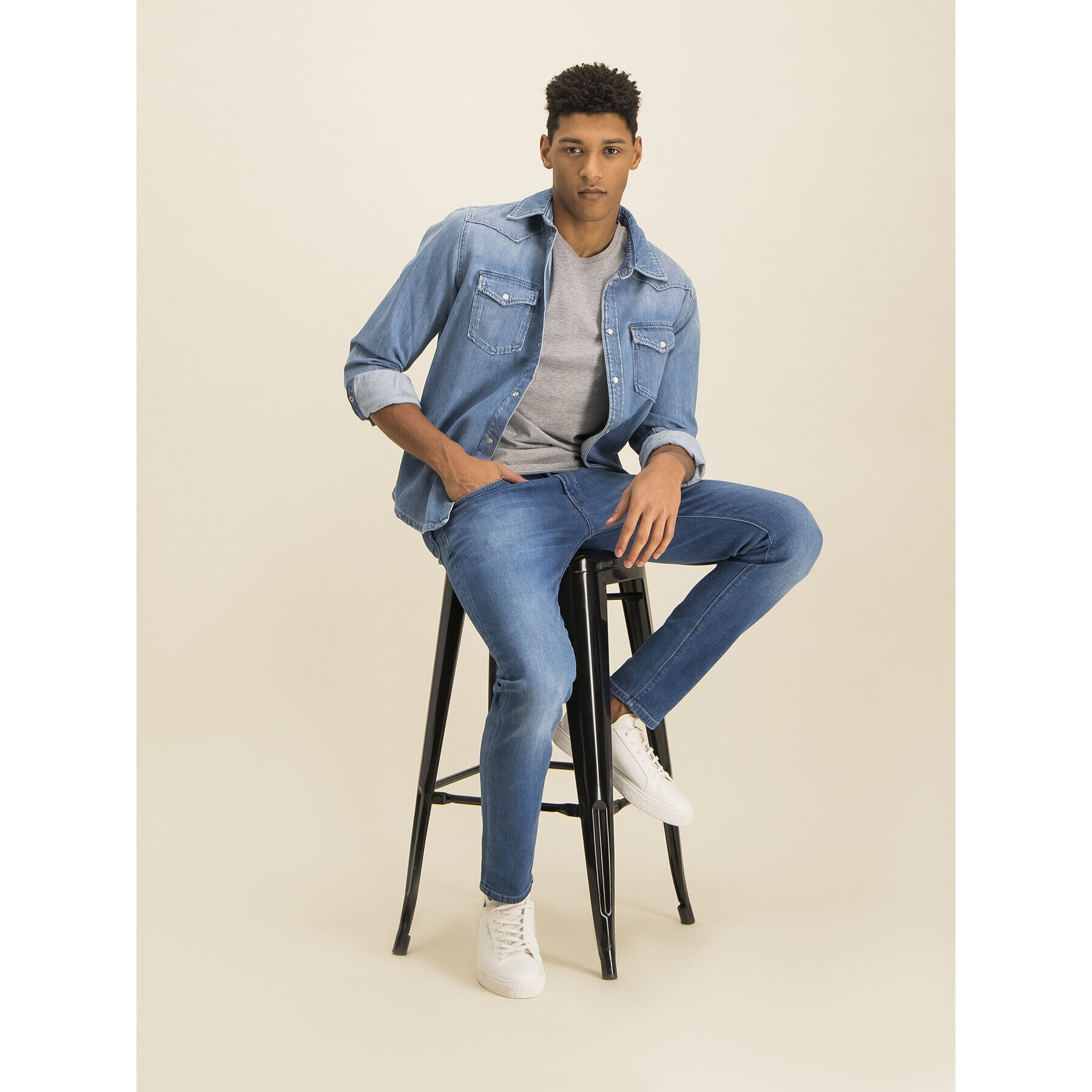 Pepe Jeans Дънки Stanley PM201705 Син Slim Fit - Pepit.bg