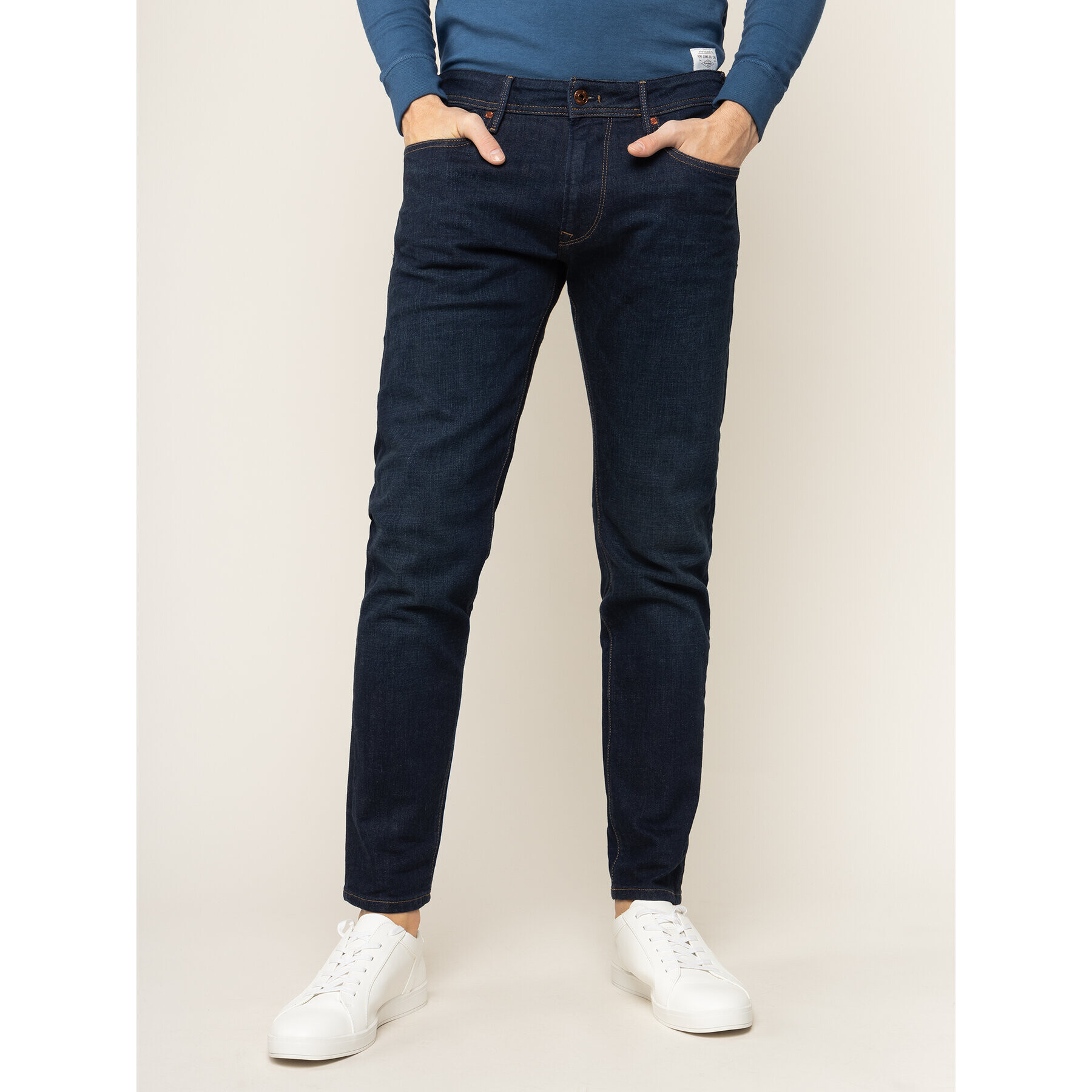 Pepe Jeans Дънки Stanley PM201705 Тъмносин Slim Fit - Pepit.bg