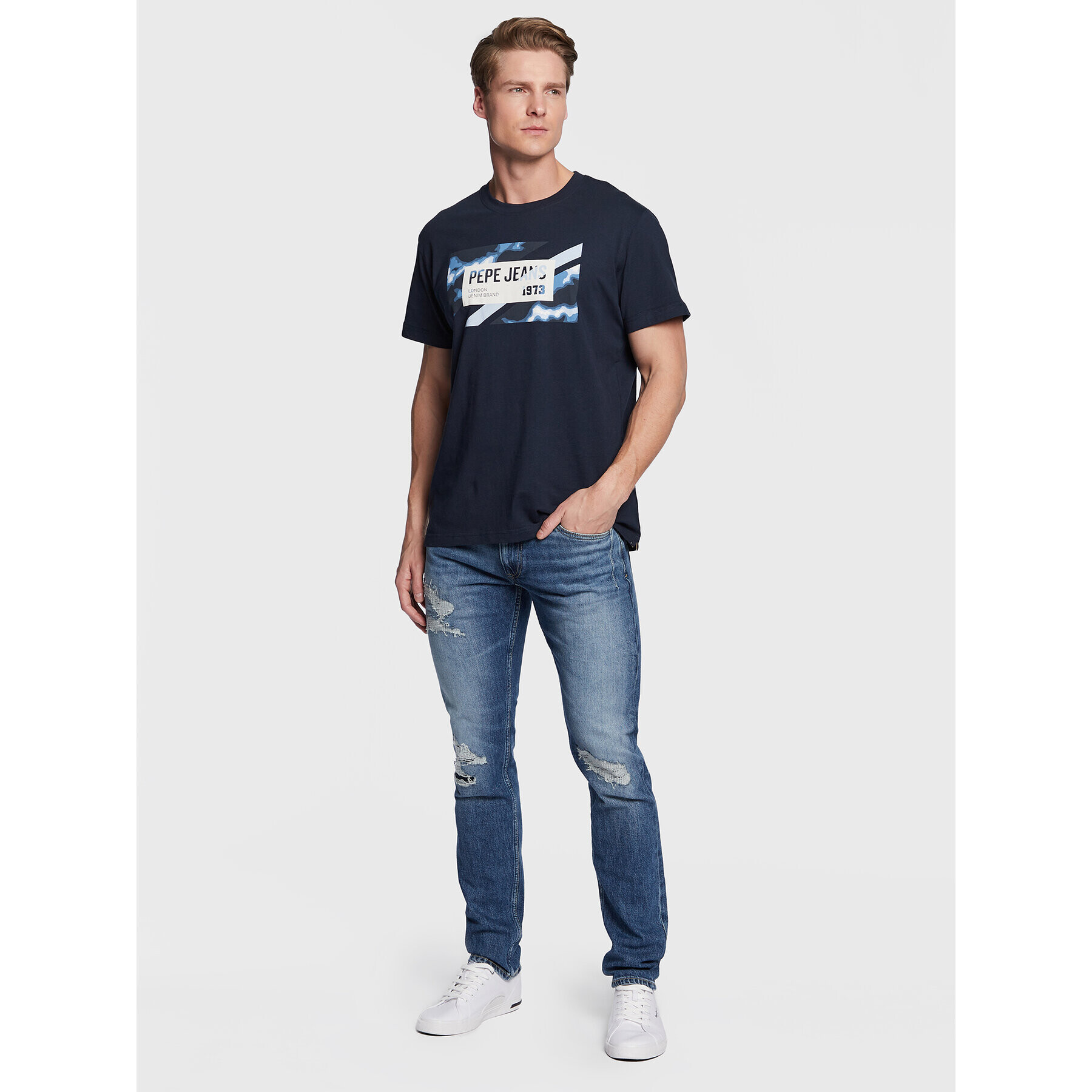 Pepe Jeans Дънки Stanley PM206816 Тъмносин Tapered Fit - Pepit.bg