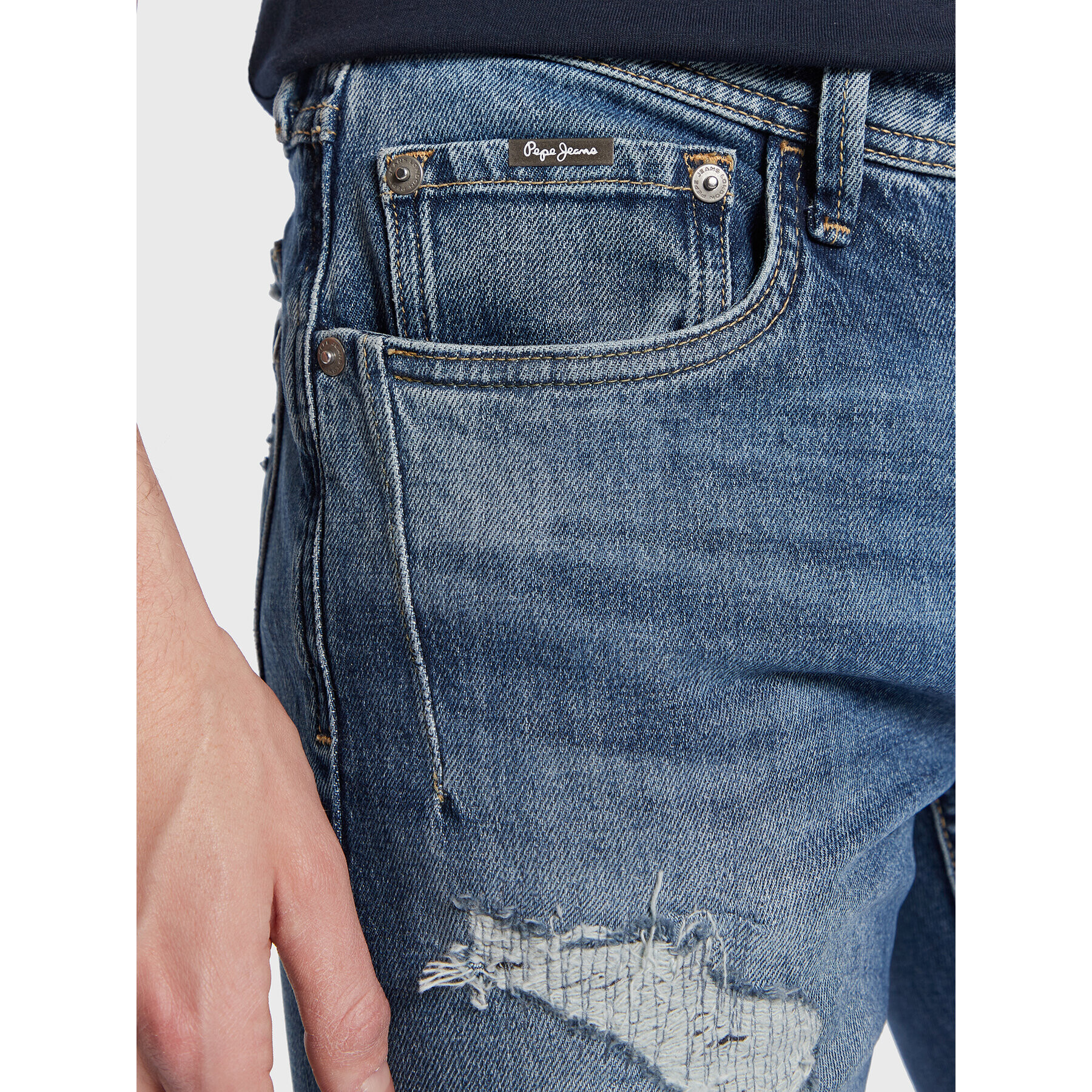 Pepe Jeans Дънки Stanley PM206816 Тъмносин Tapered Fit - Pepit.bg