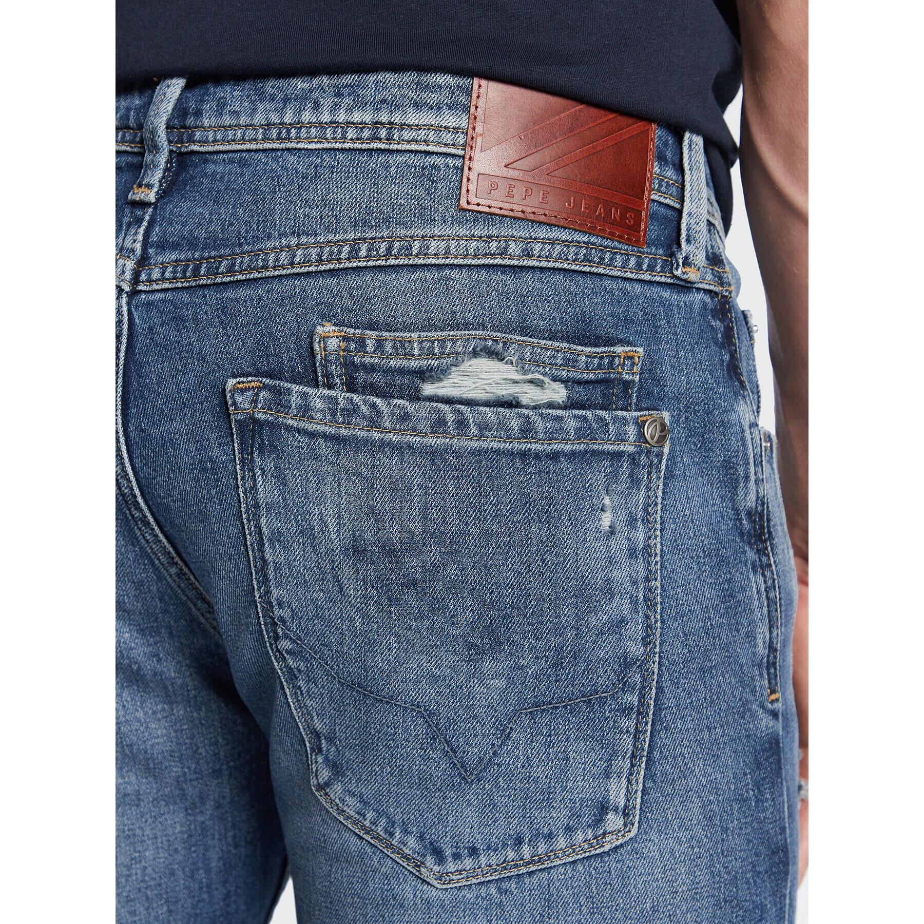 Pepe Jeans Дънки Stanley PM206816 Тъмносин Tapered Fit - Pepit.bg