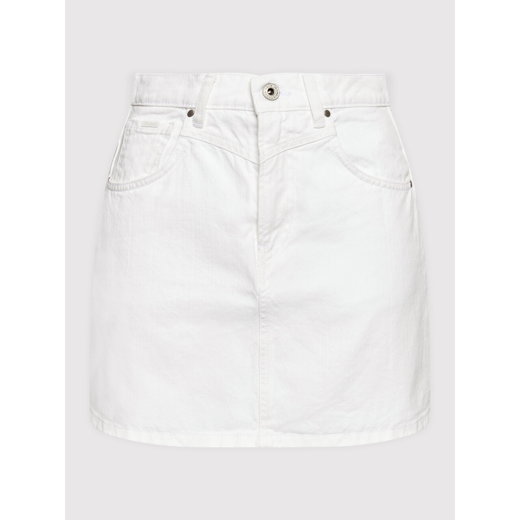 Pepe Jeans Дънкова пола Rachel PL900979 Бял Regular Fit - Pepit.bg
