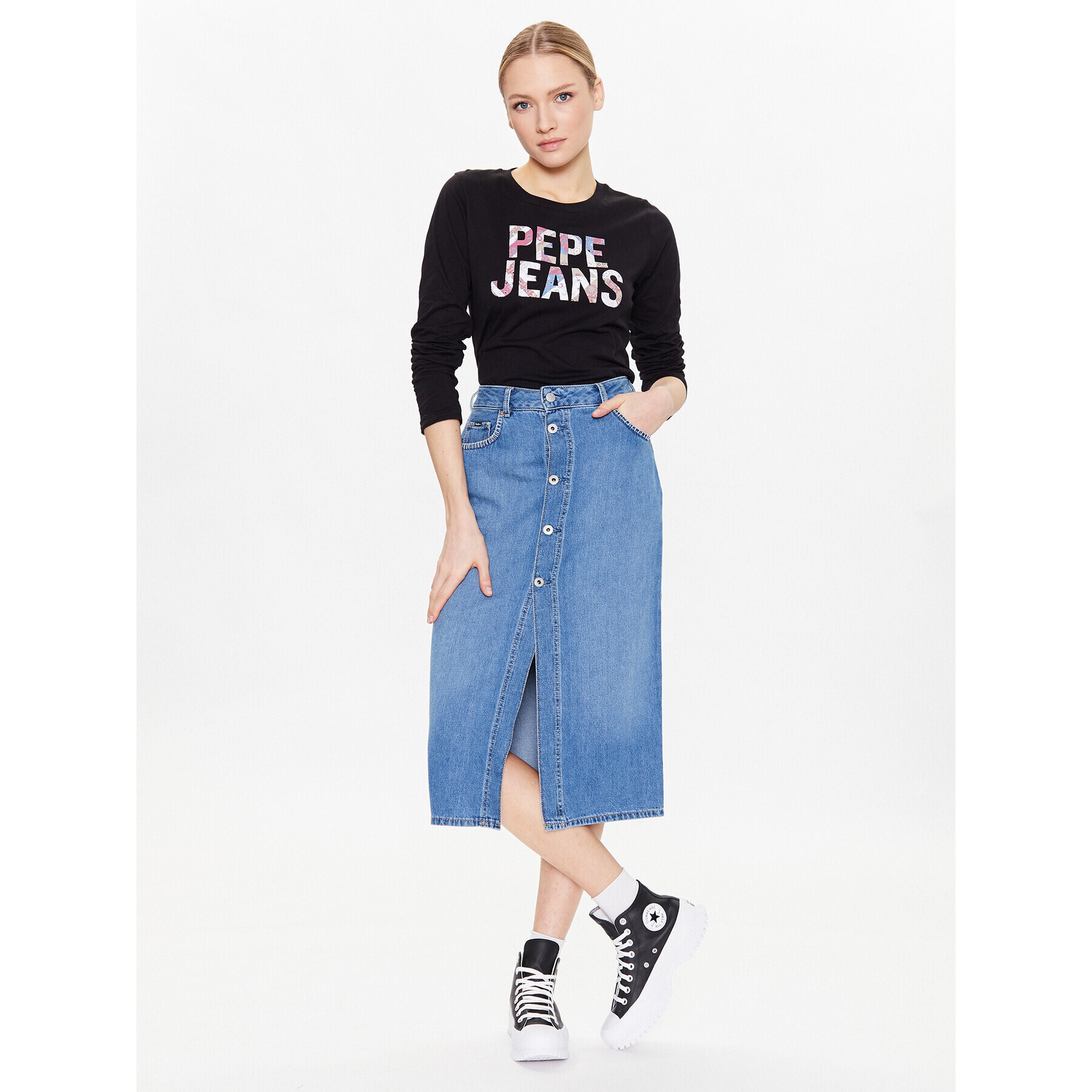 Pepe Jeans Дънкова пола Sofi PL901017 Син Regular Fit - Pepit.bg
