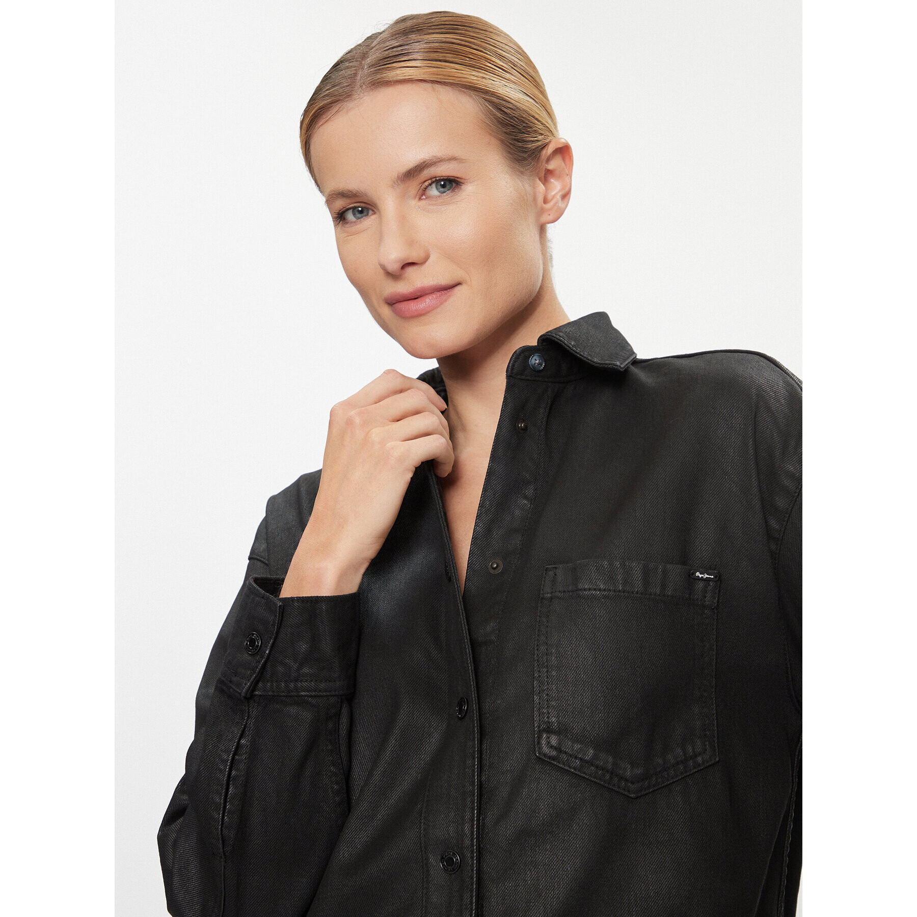 Pepe Jeans дънкова риза Alix PL304729 Черен Oversize - Pepit.bg