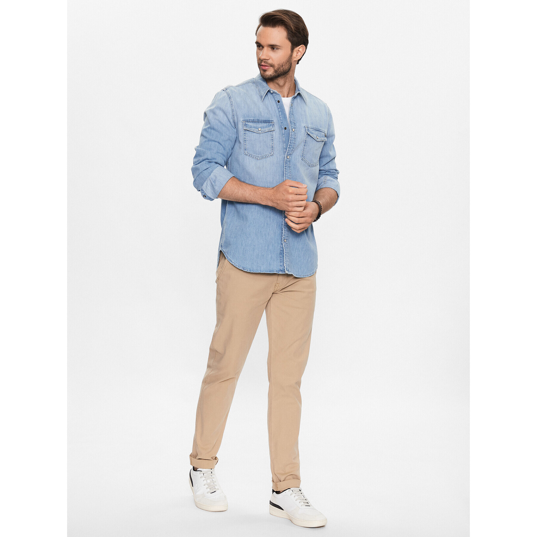 Pepe Jeans дънкова риза Hammond PM307509 Син Regular Fit - Pepit.bg