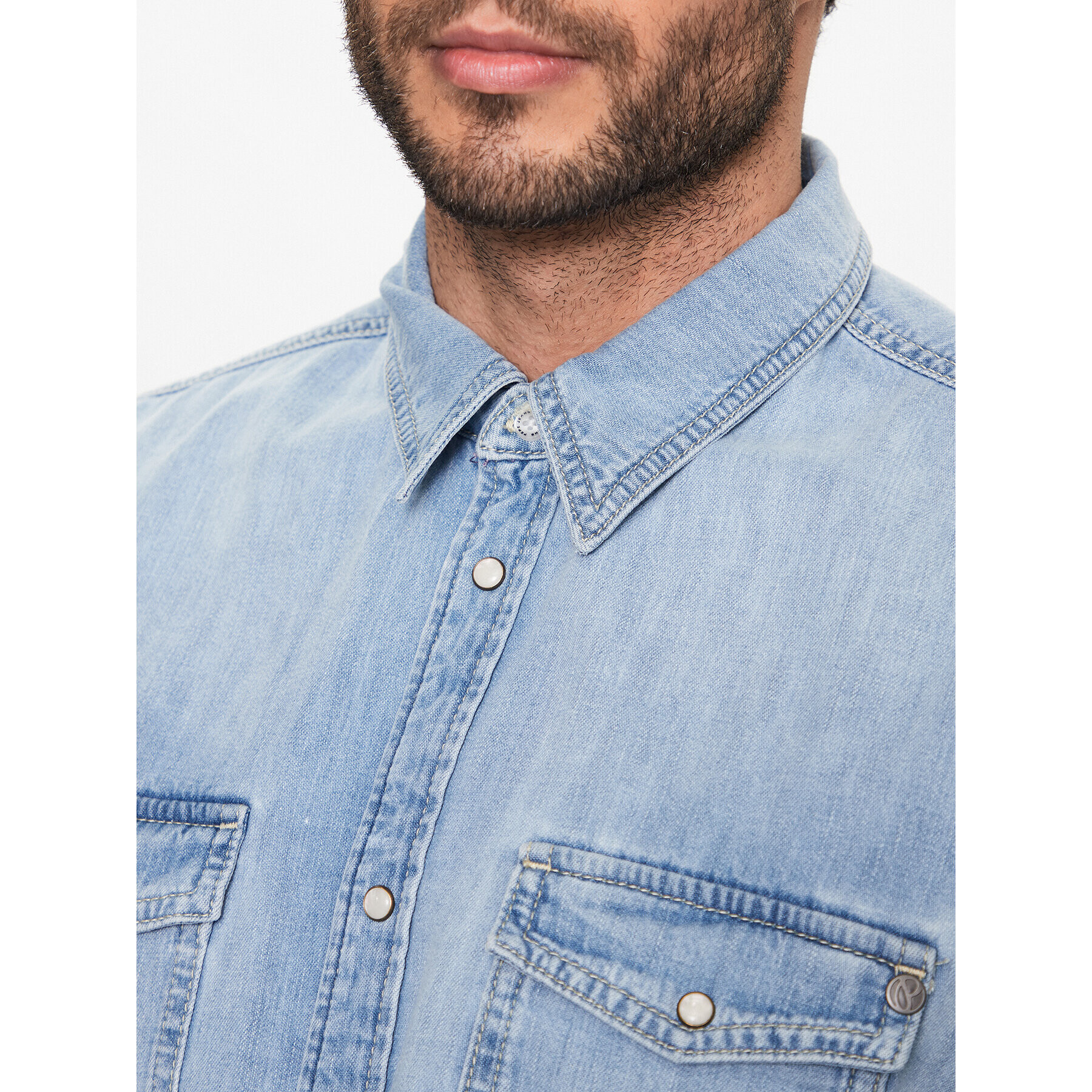 Pepe Jeans дънкова риза Hammond PM307509 Син Regular Fit - Pepit.bg