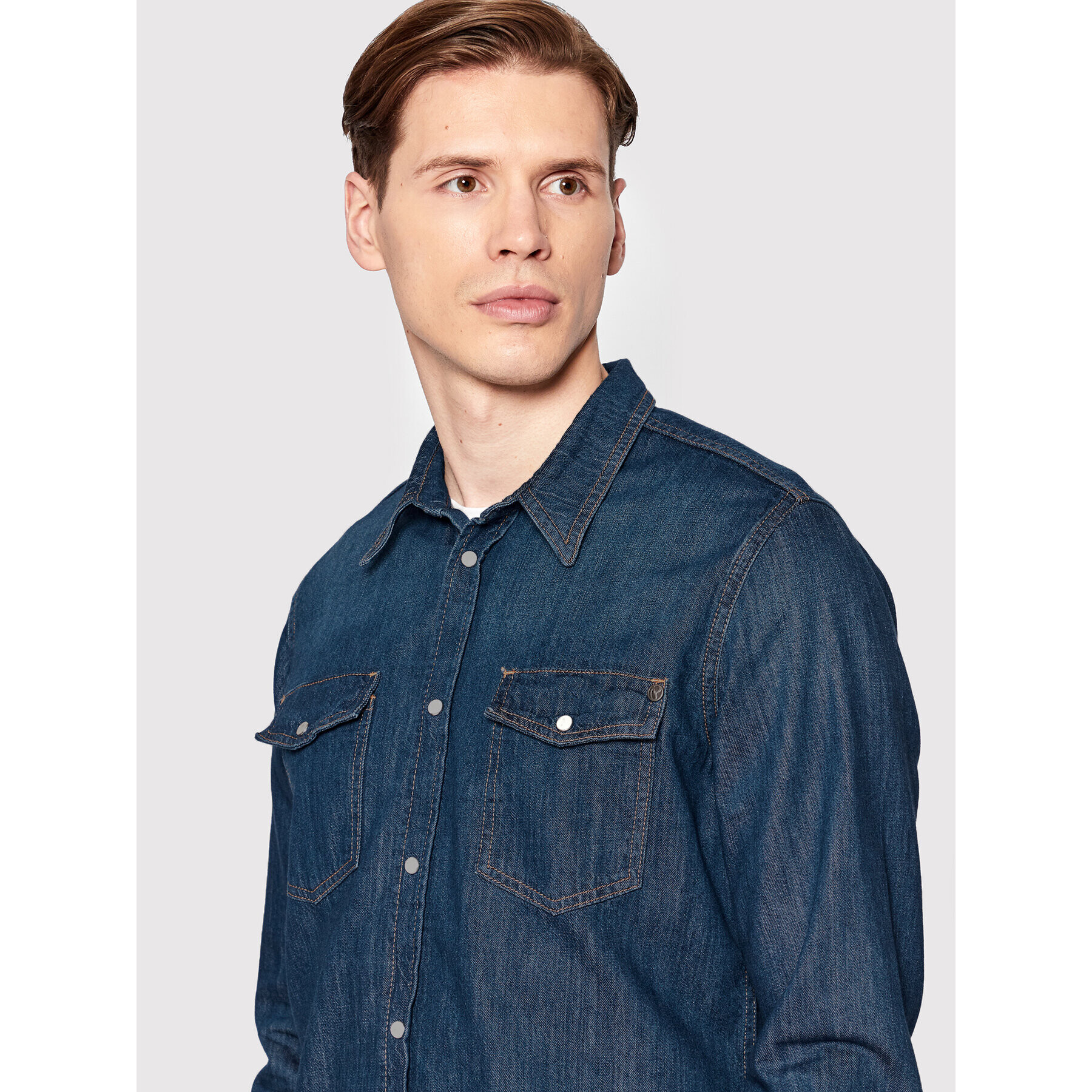 Pepe Jeans дънкова риза Hammond PM307509 Тъмносин Regular Fit - Pepit.bg