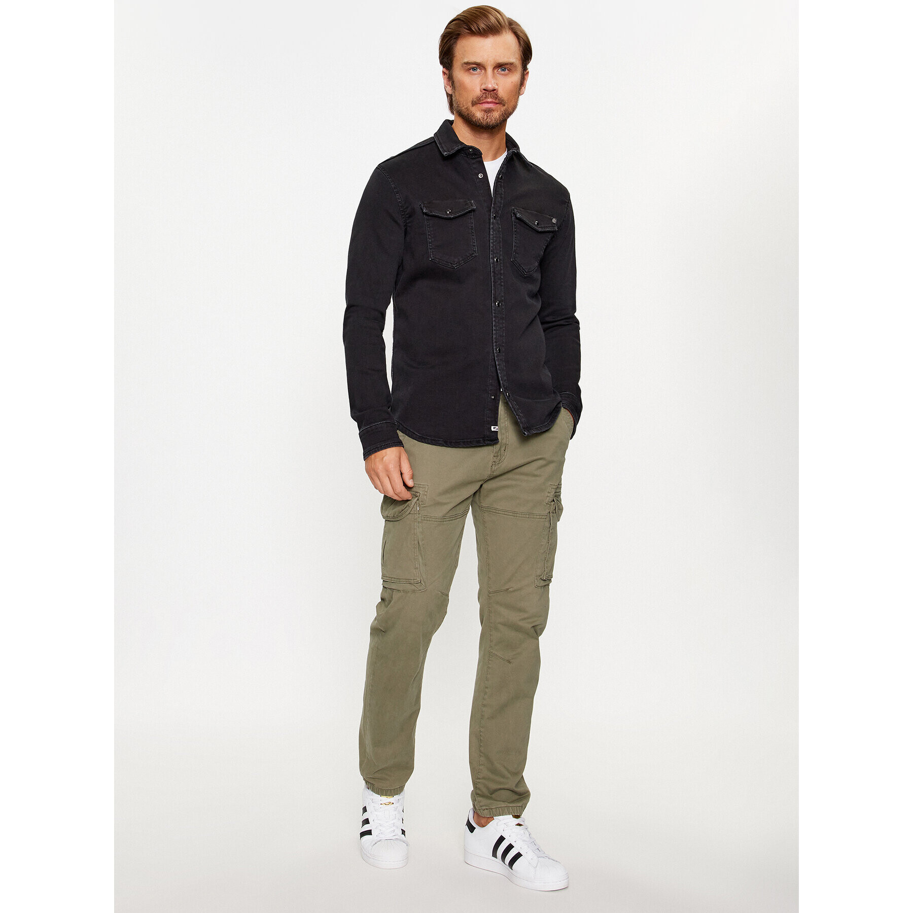 Pepe Jeans дънкова риза PM307490 Черен Slim Fit - Pepit.bg