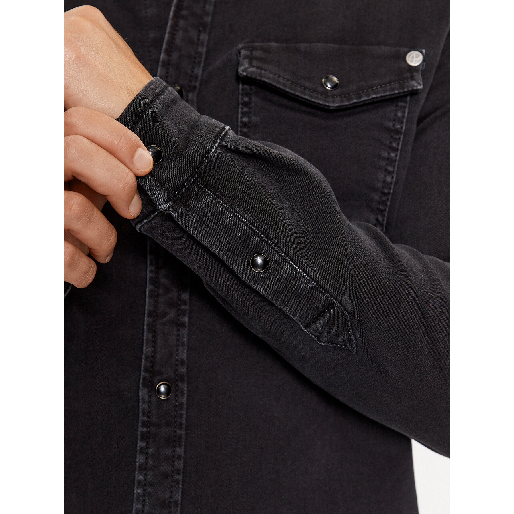 Pepe Jeans дънкова риза PM307490 Черен Slim Fit - Pepit.bg