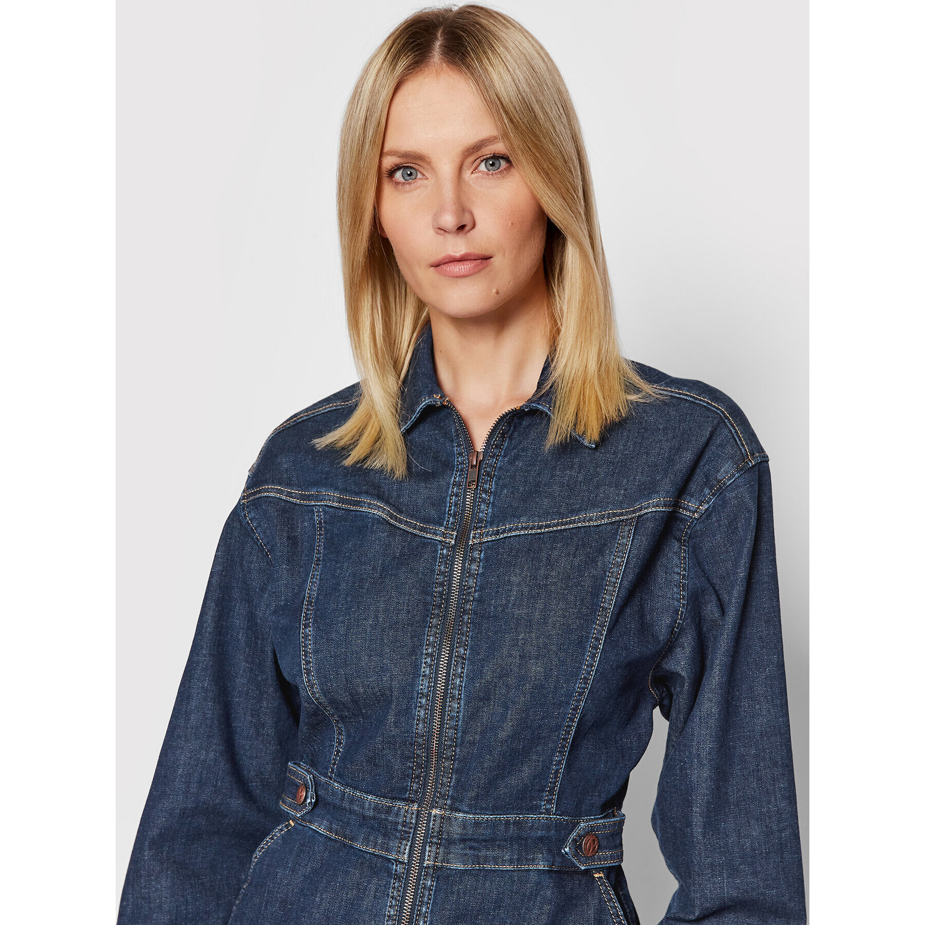 Pepe Jeans Дънкова рокля Laya PL953066 Тъмносин Regular Fit - Pepit.bg