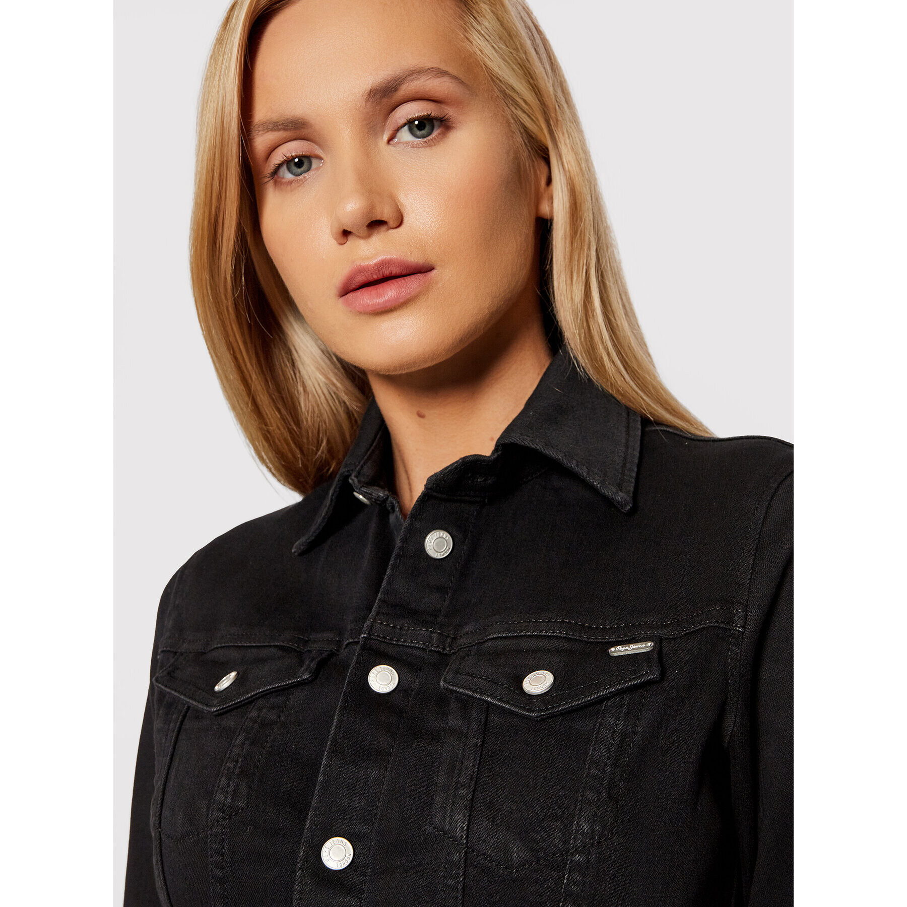 Pepe Jeans Дънкова рокля Claire PL952963 Черен Regular Fit - Pepit.bg