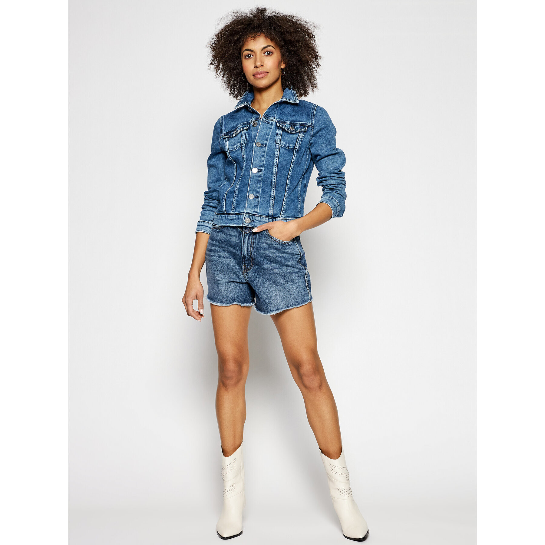 Pepe Jeans Дънкови шорти ARCHIVE Rachel PL800905 Син Regular Fit - Pepit.bg