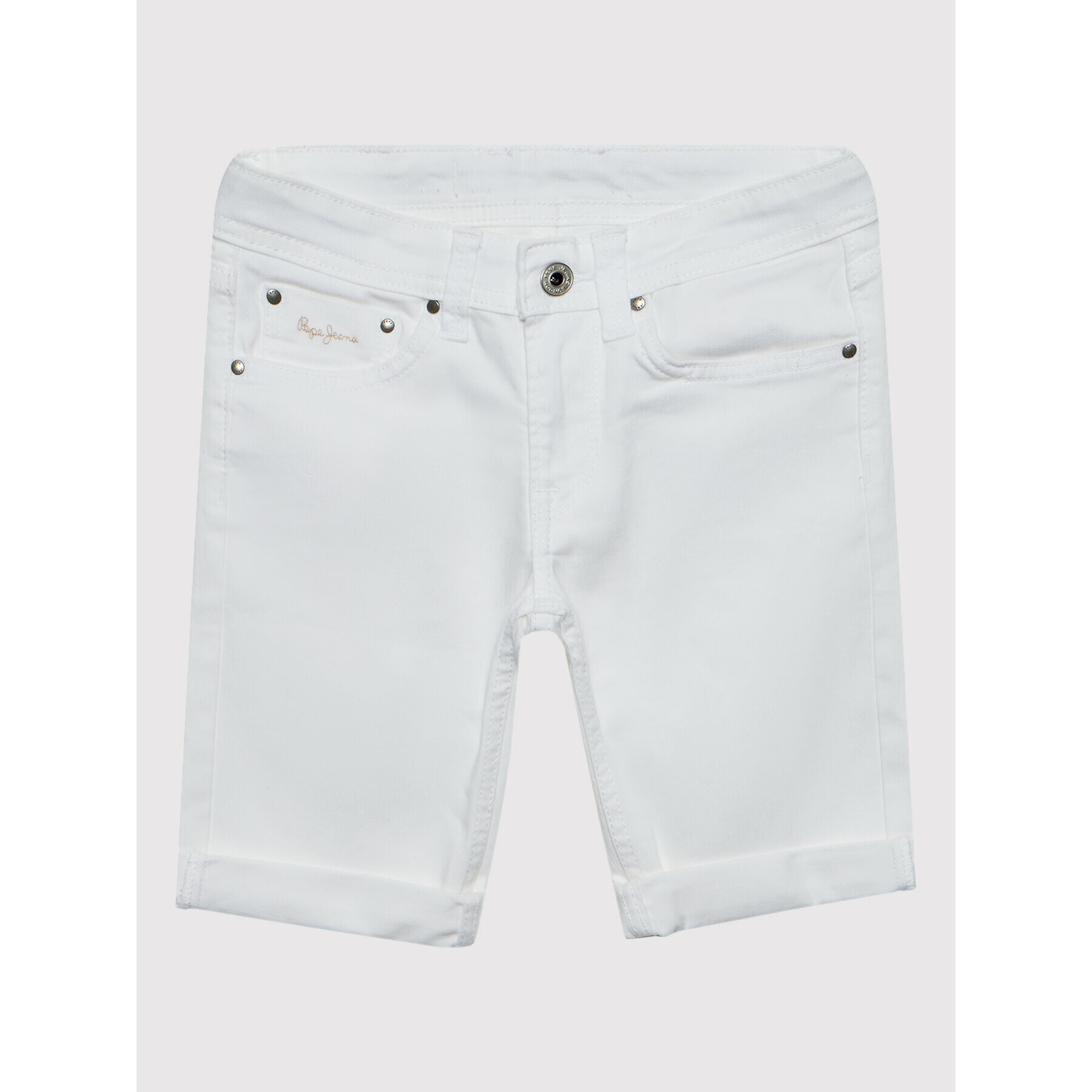 Pepe Jeans Дънкови шорти Becket PB800692 Бял Slim Fit - Pepit.bg