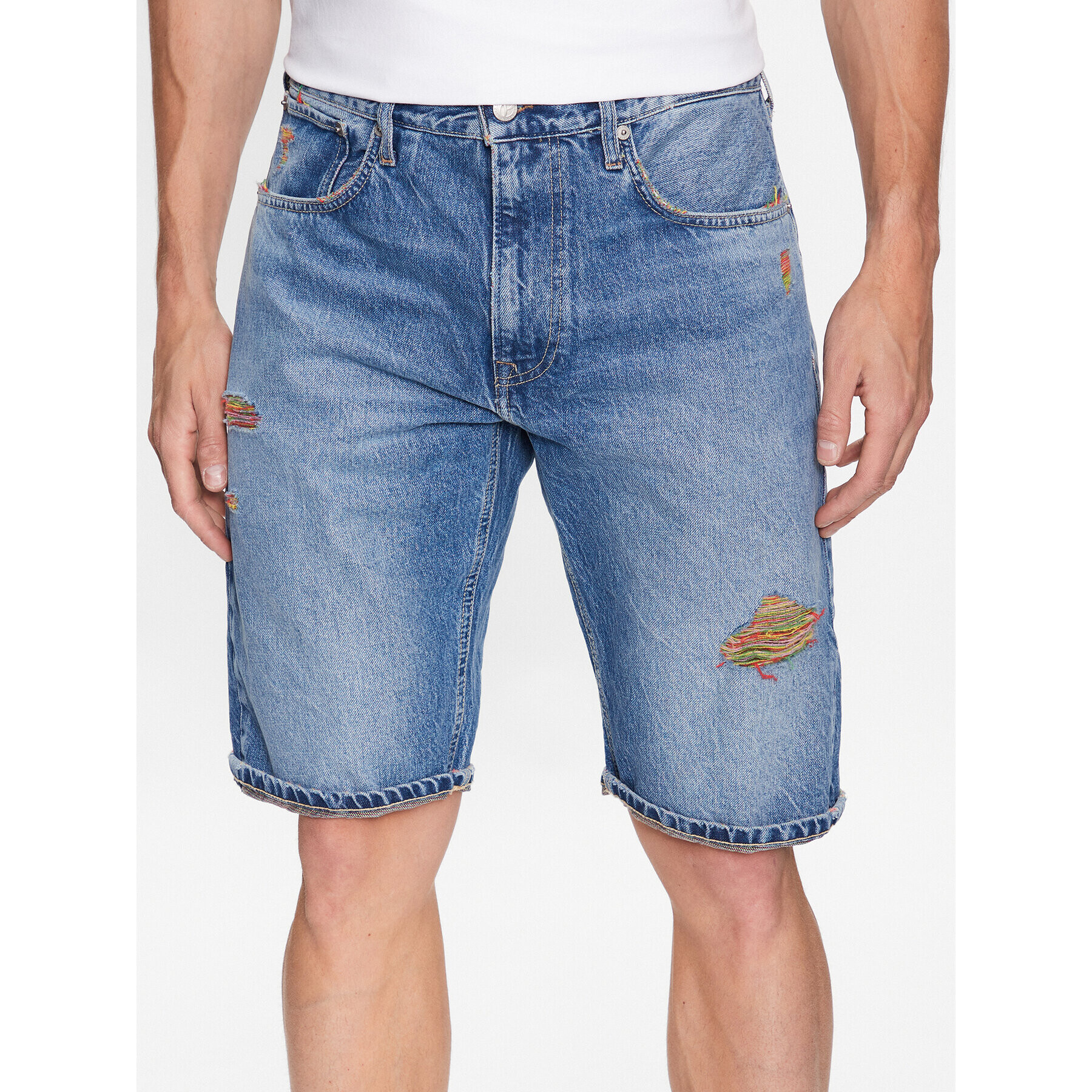 Pepe Jeans Дънкови шорти Callen Short Rainbow PM801021 Син Relaxed Fit - Pepit.bg