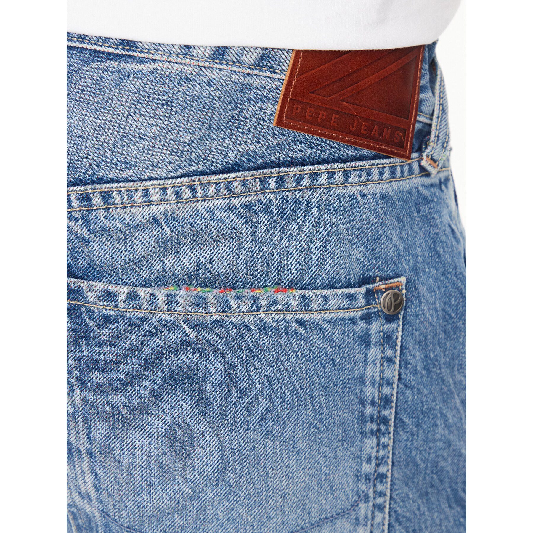 Pepe Jeans Дънкови шорти Callen Short Rainbow PM801021 Син Relaxed Fit - Pepit.bg