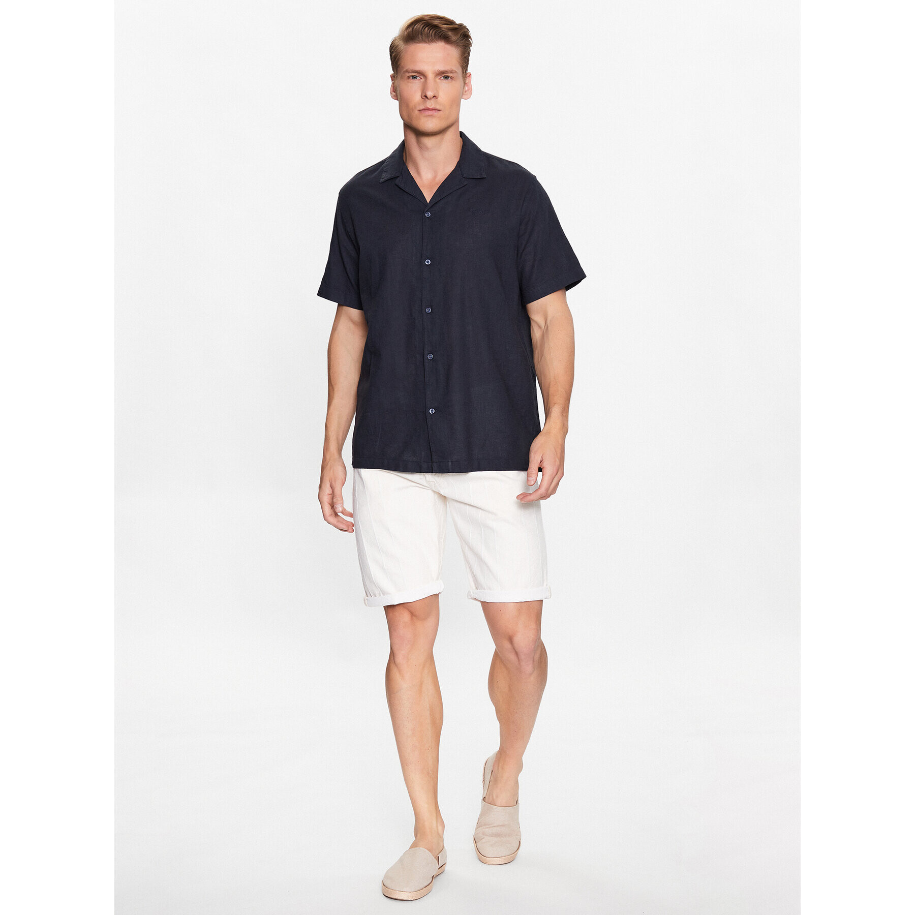 Pepe Jeans Дънкови шорти Callen Short Stripe PM801013 Бял Relaxed Fit - Pepit.bg