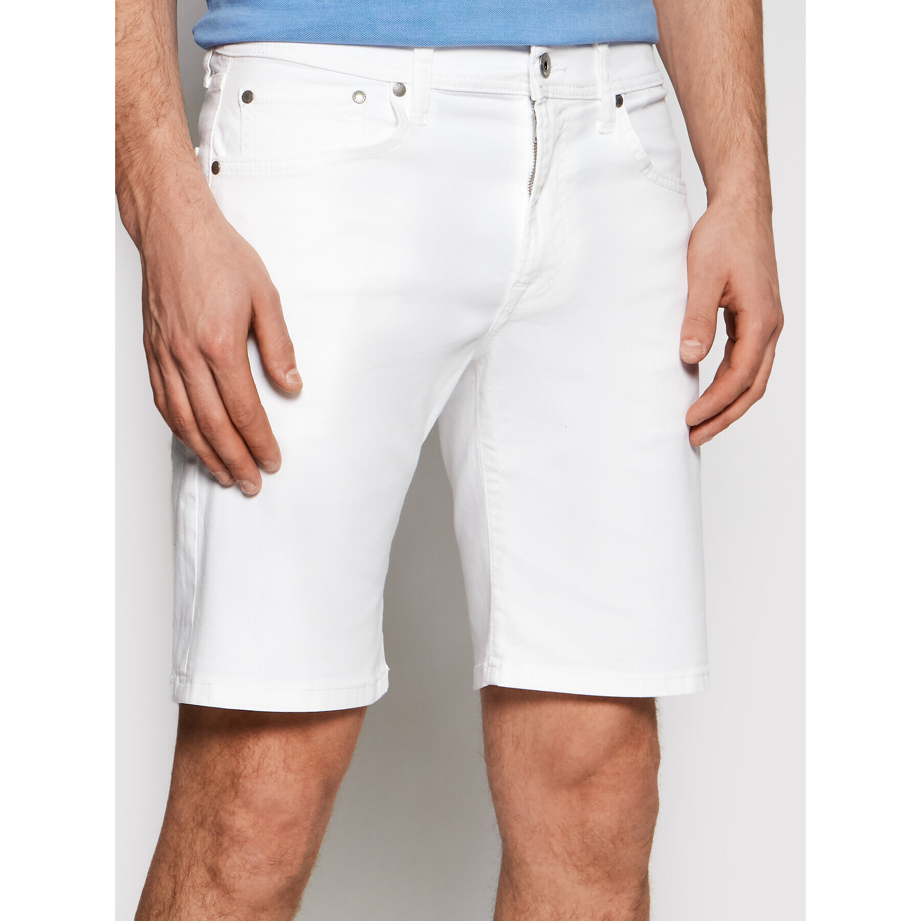 Pepe Jeans Дънкови шорти Cane PM800543 Бял Slim Fit - Pepit.bg