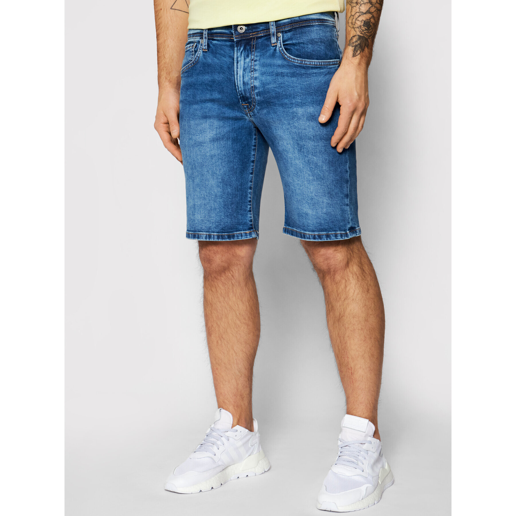 Pepe Jeans Дънкови шорти Cane PM800543 Тъмносин Slim Fit - Pepit.bg