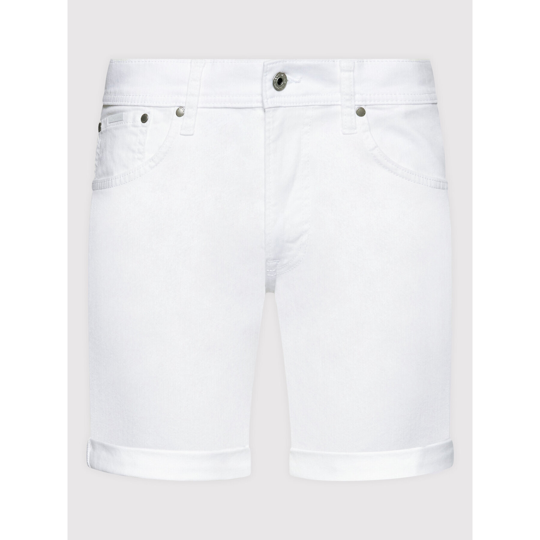 Pepe Jeans Дънкови шорти Cane PM800934 Бял Slim Fit - Pepit.bg